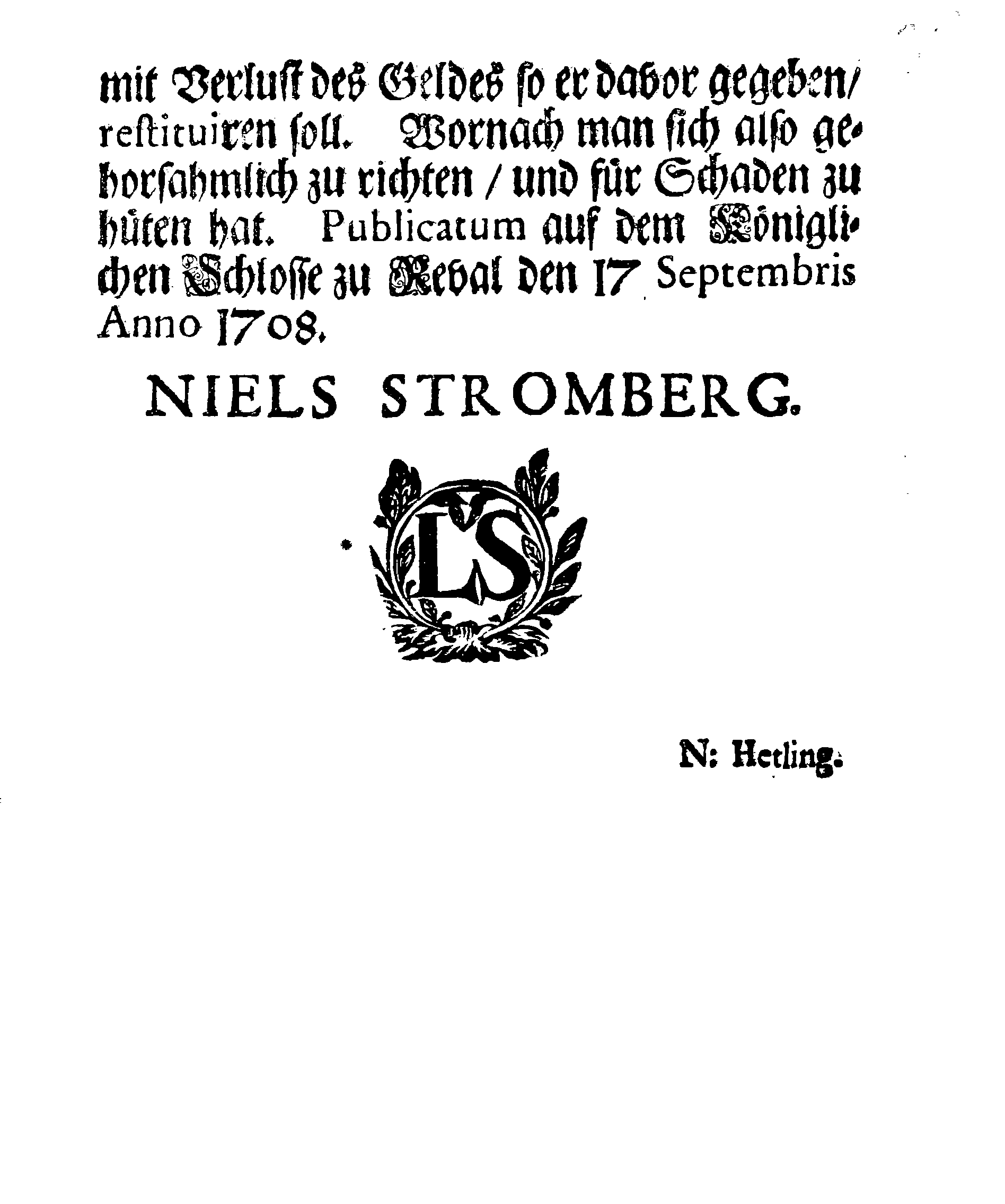 [Nils Strombergi korraldus]