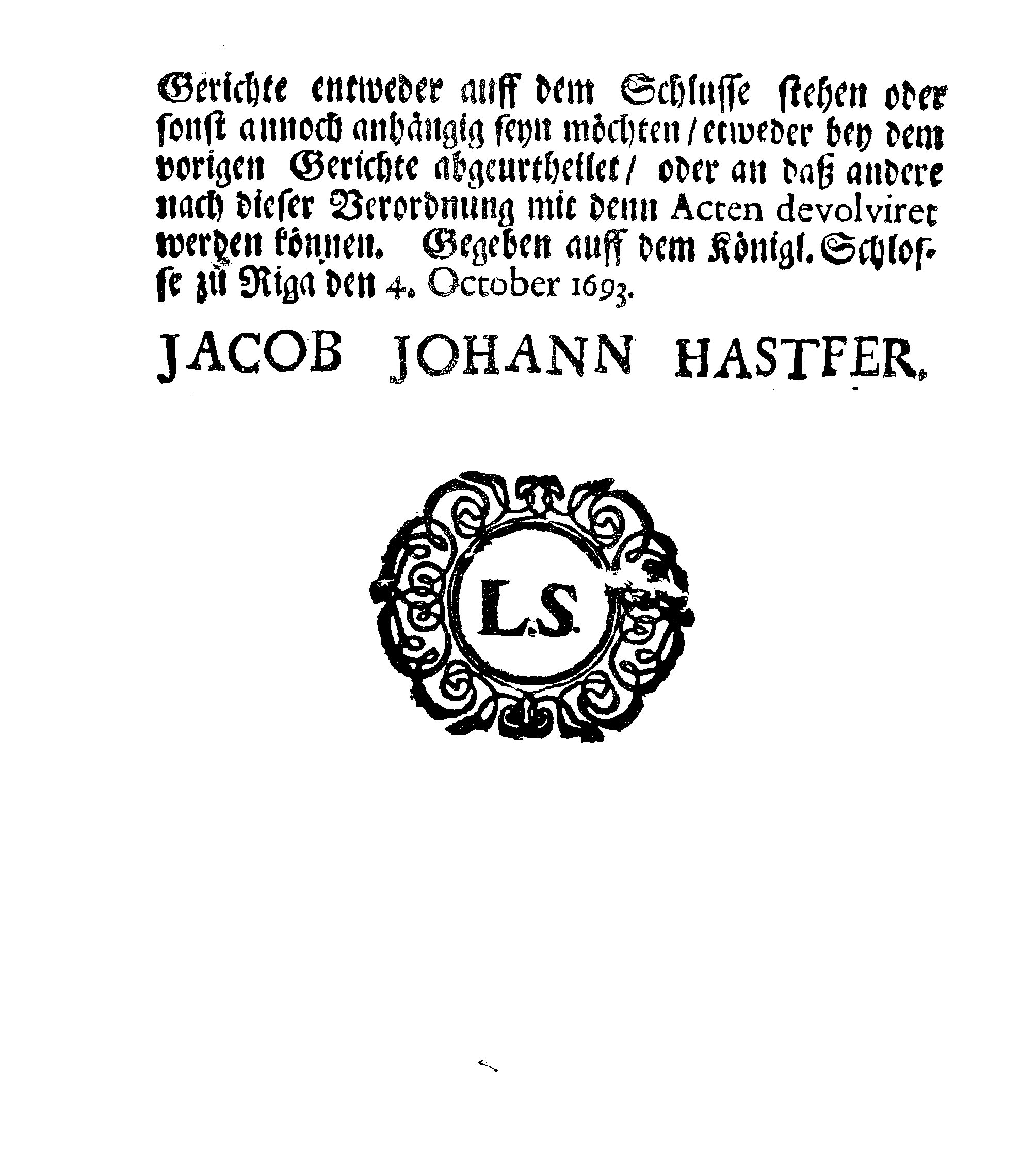 [Jacob Johan Hastferi korraldus]