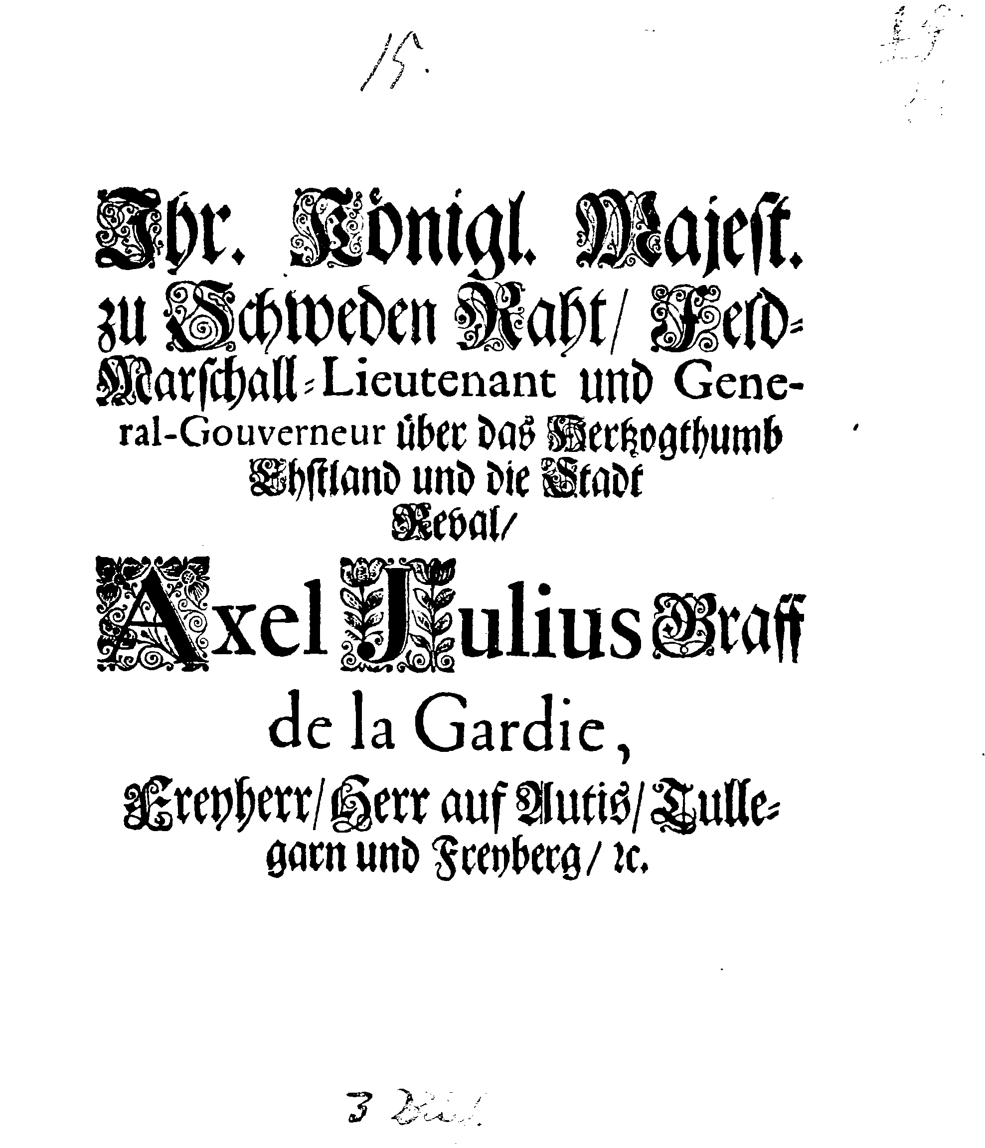 [Axel Julius De la Gardie korraldus]