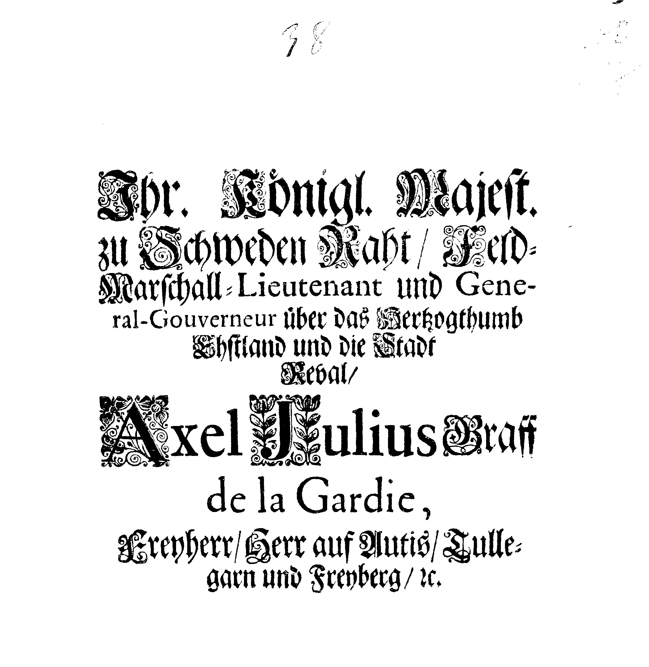 [Axel Julius De la Gardie korraldus]