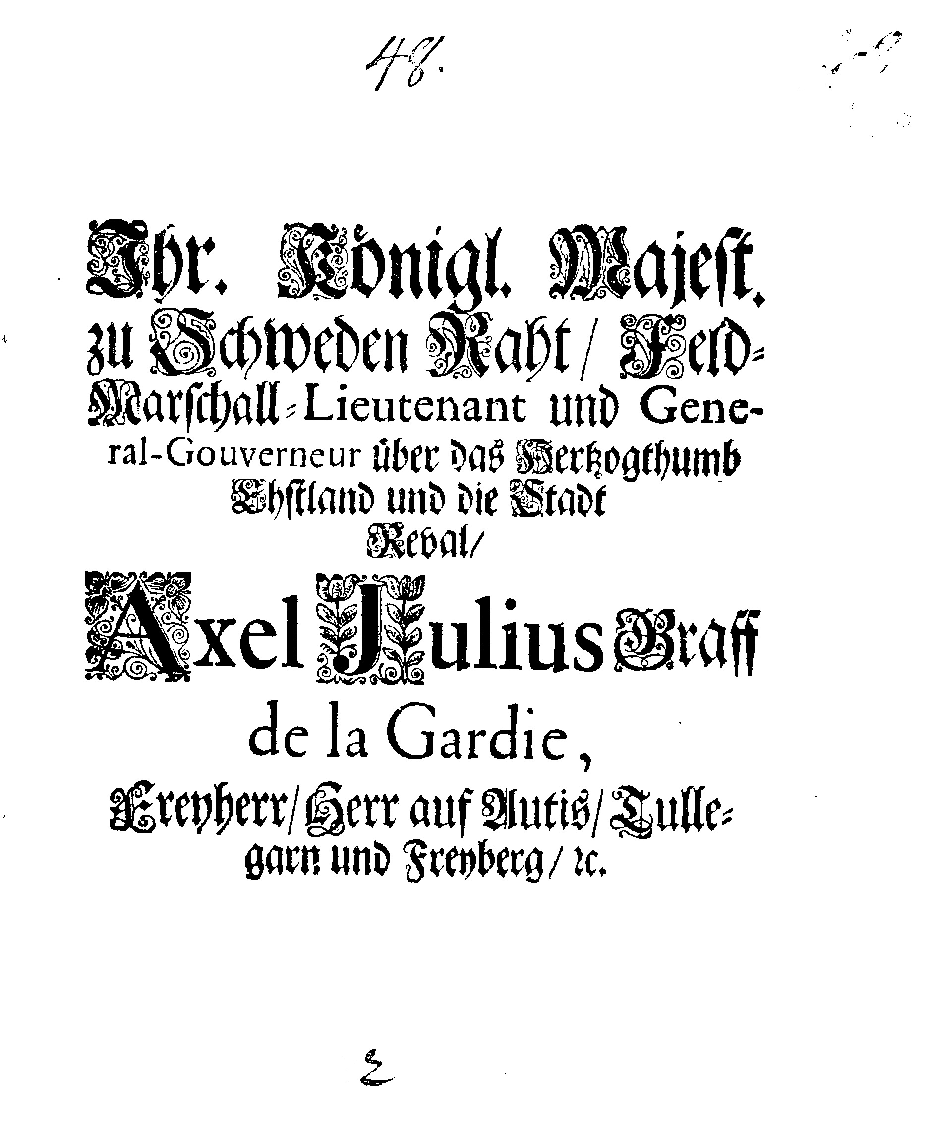 [Axel Julius De la Gardie korraldus]