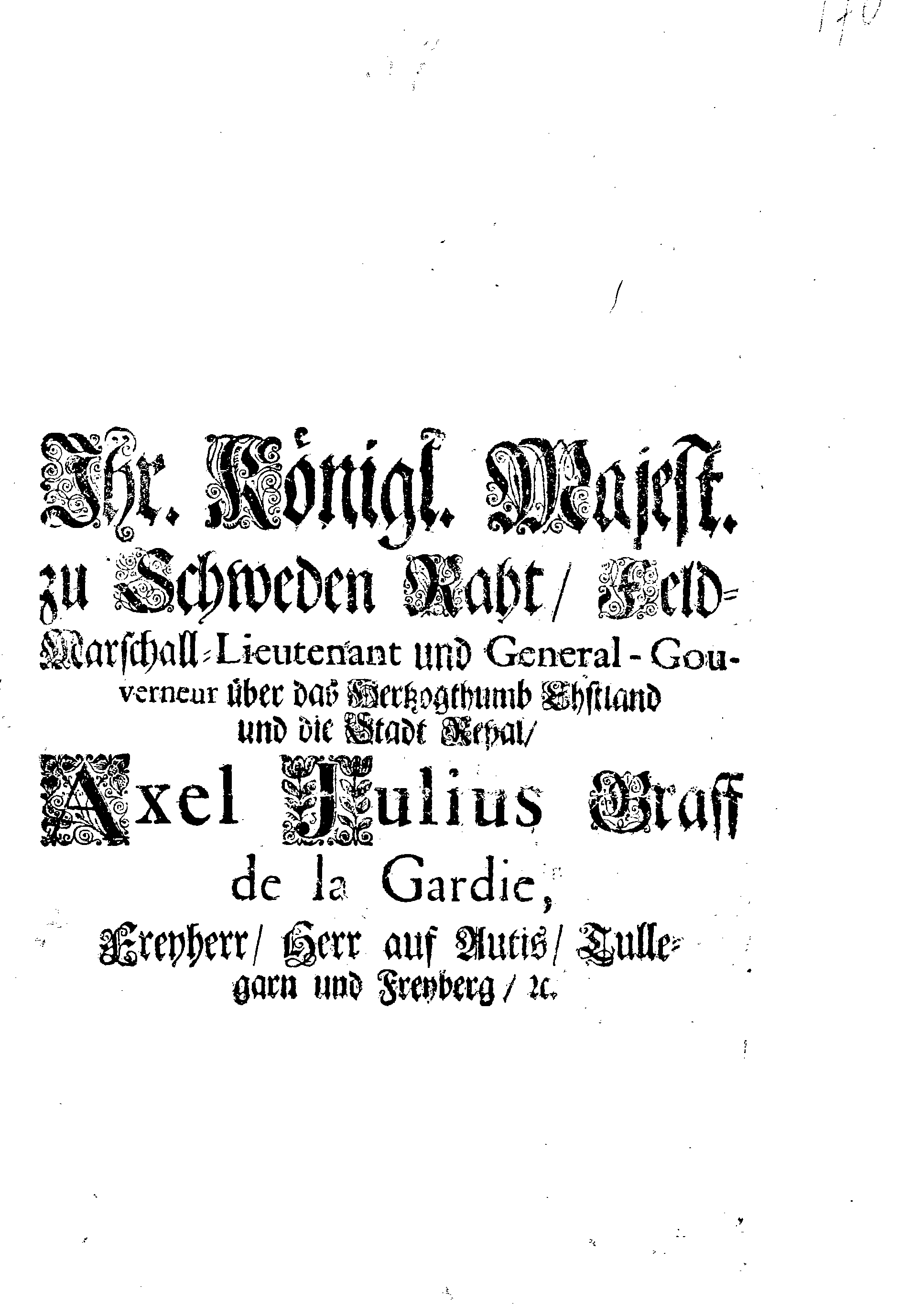 [Axel Julius De la Gardie korraldus]