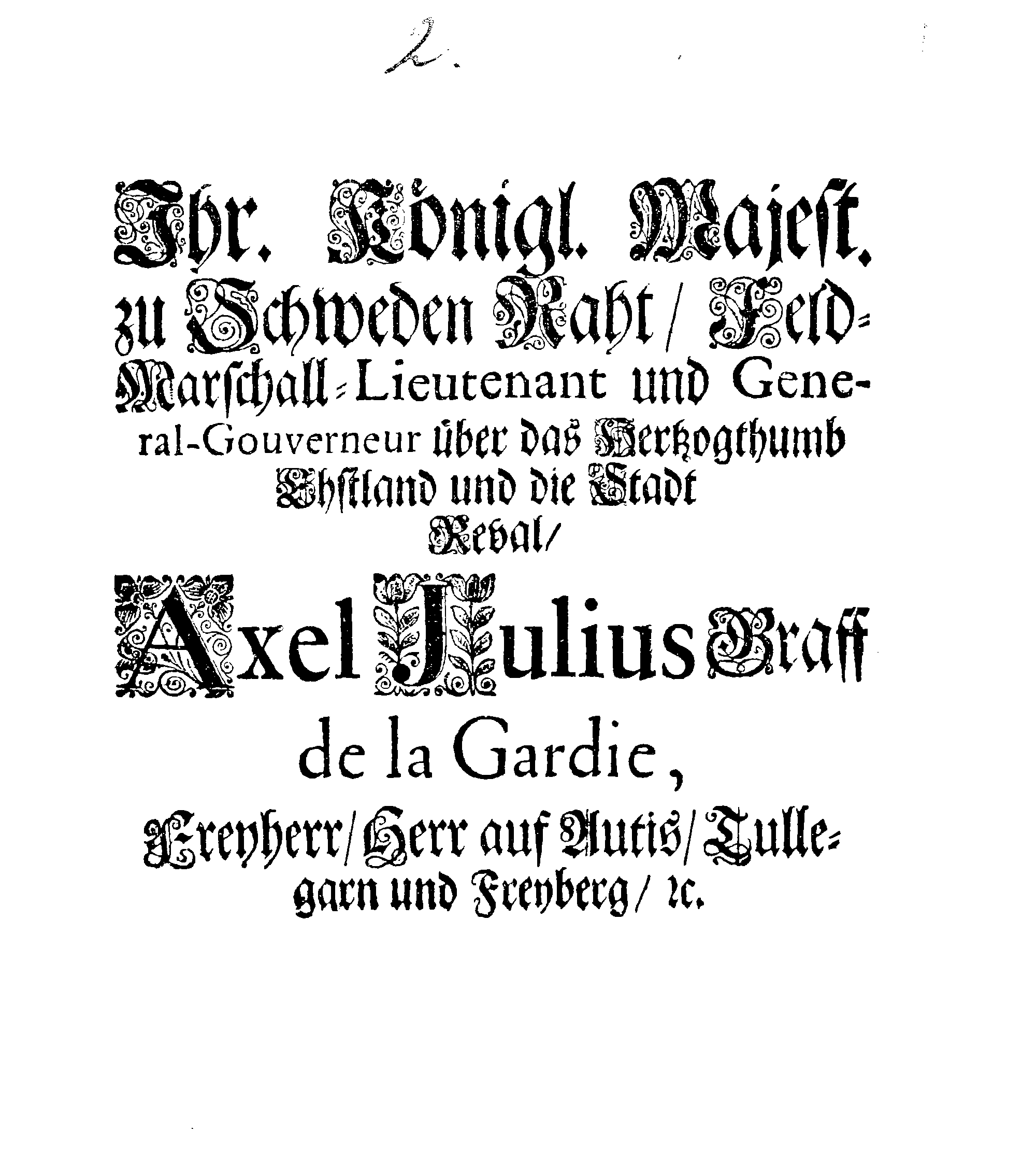 [Axel Julius De la Gardie korraldus]