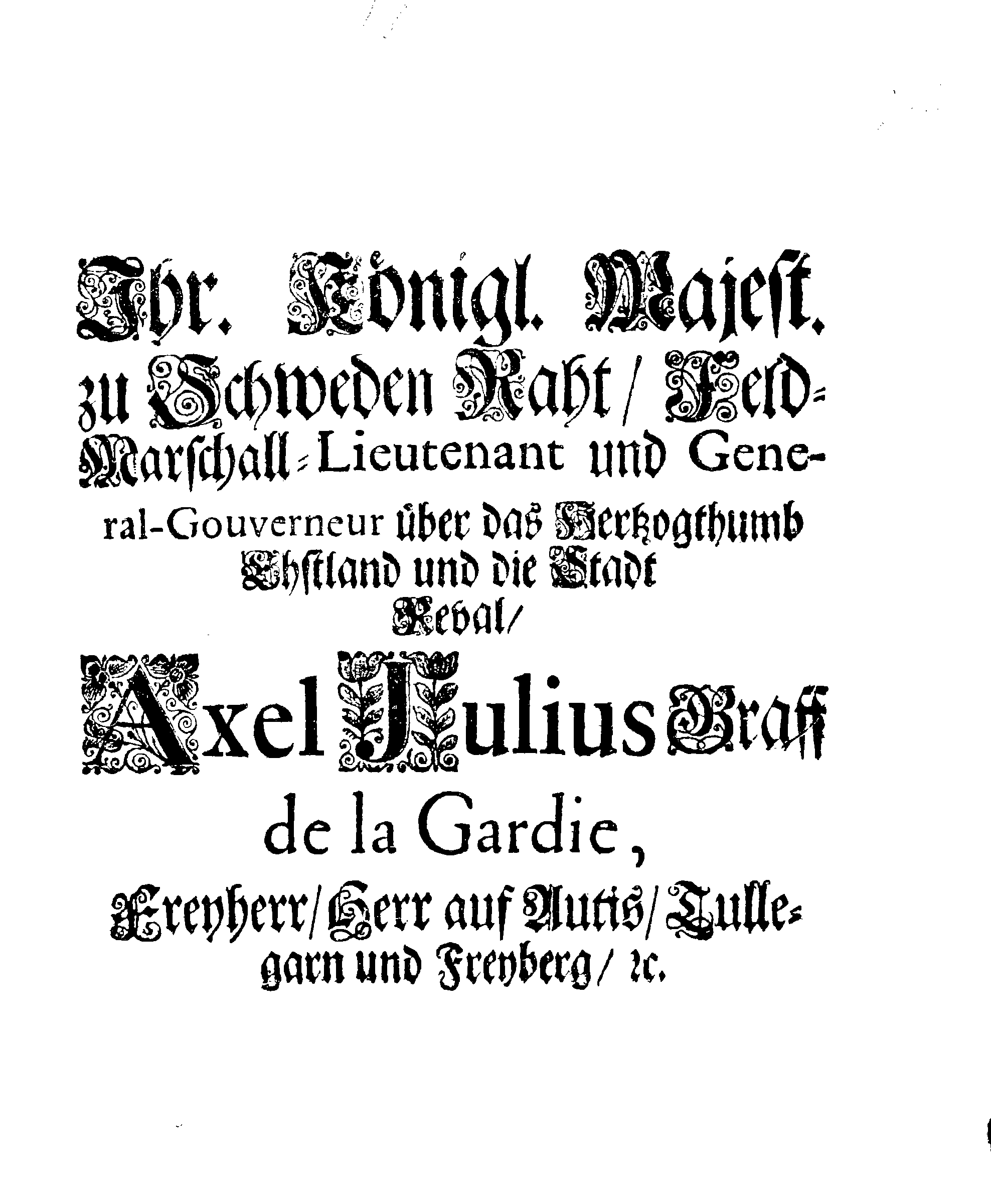 [Axel Julius De la Gardie korraldus]