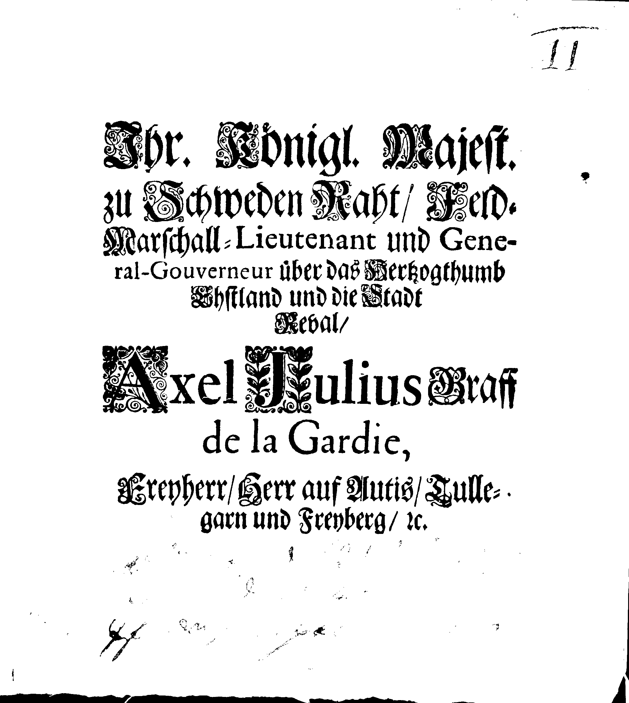 [Axel Julius De la Gardie korraldus]