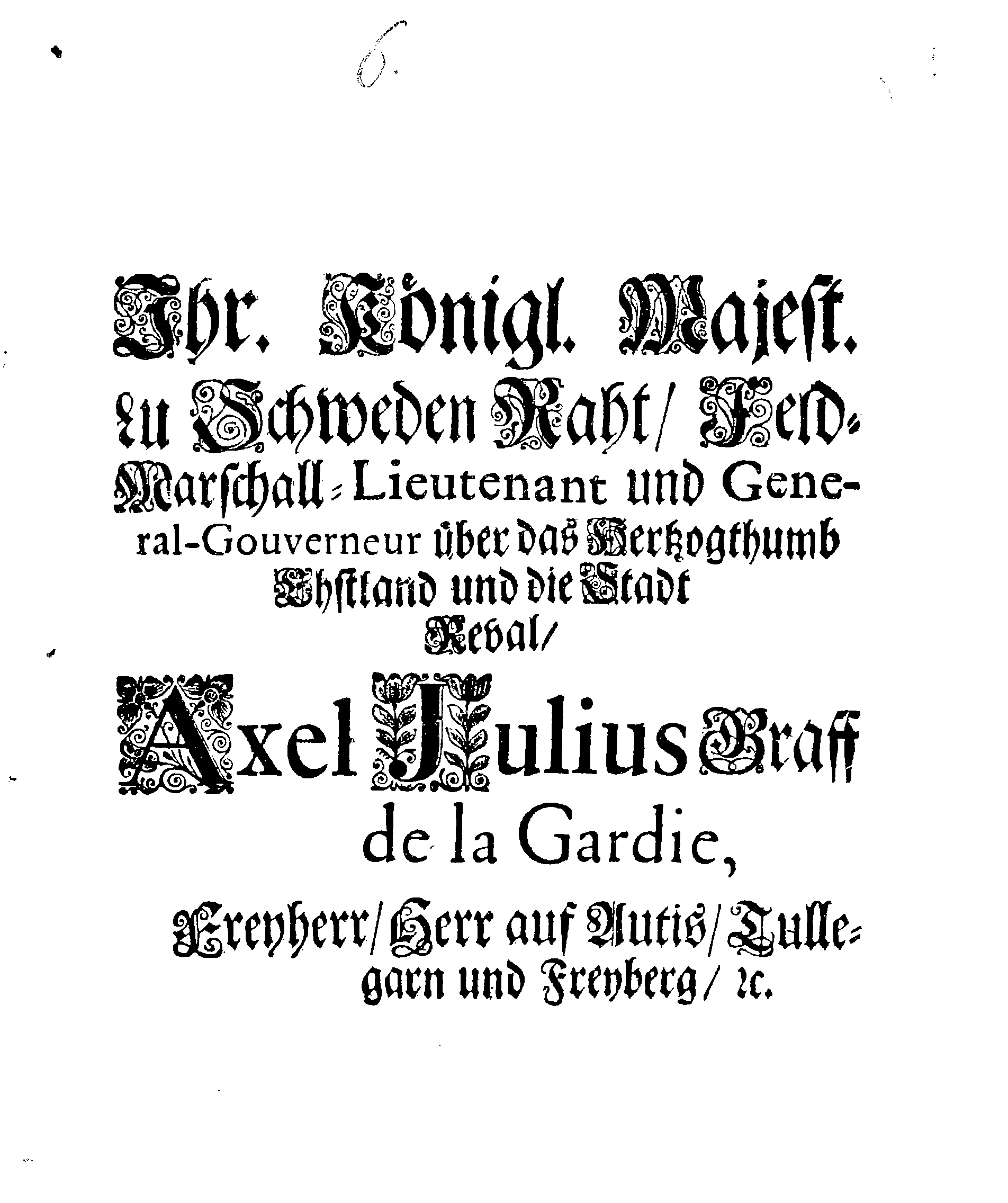 [Axel Julius De la Gardie korraldus]