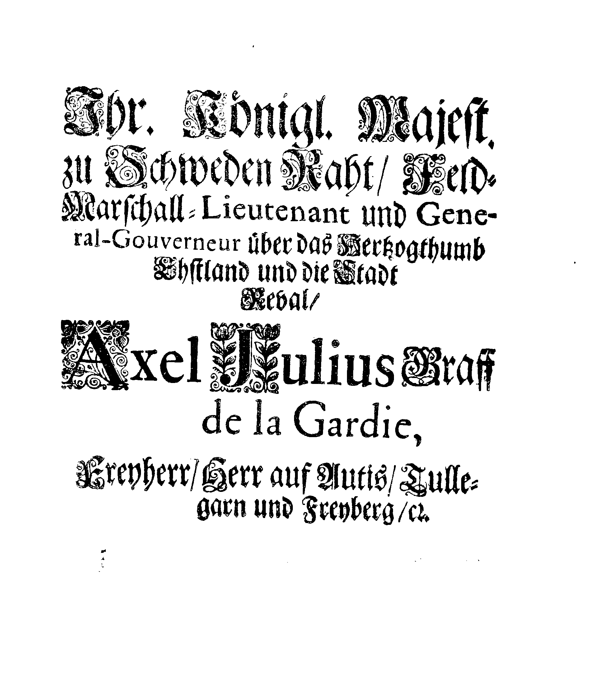 [Axel Julius De la Gardie korraldus]