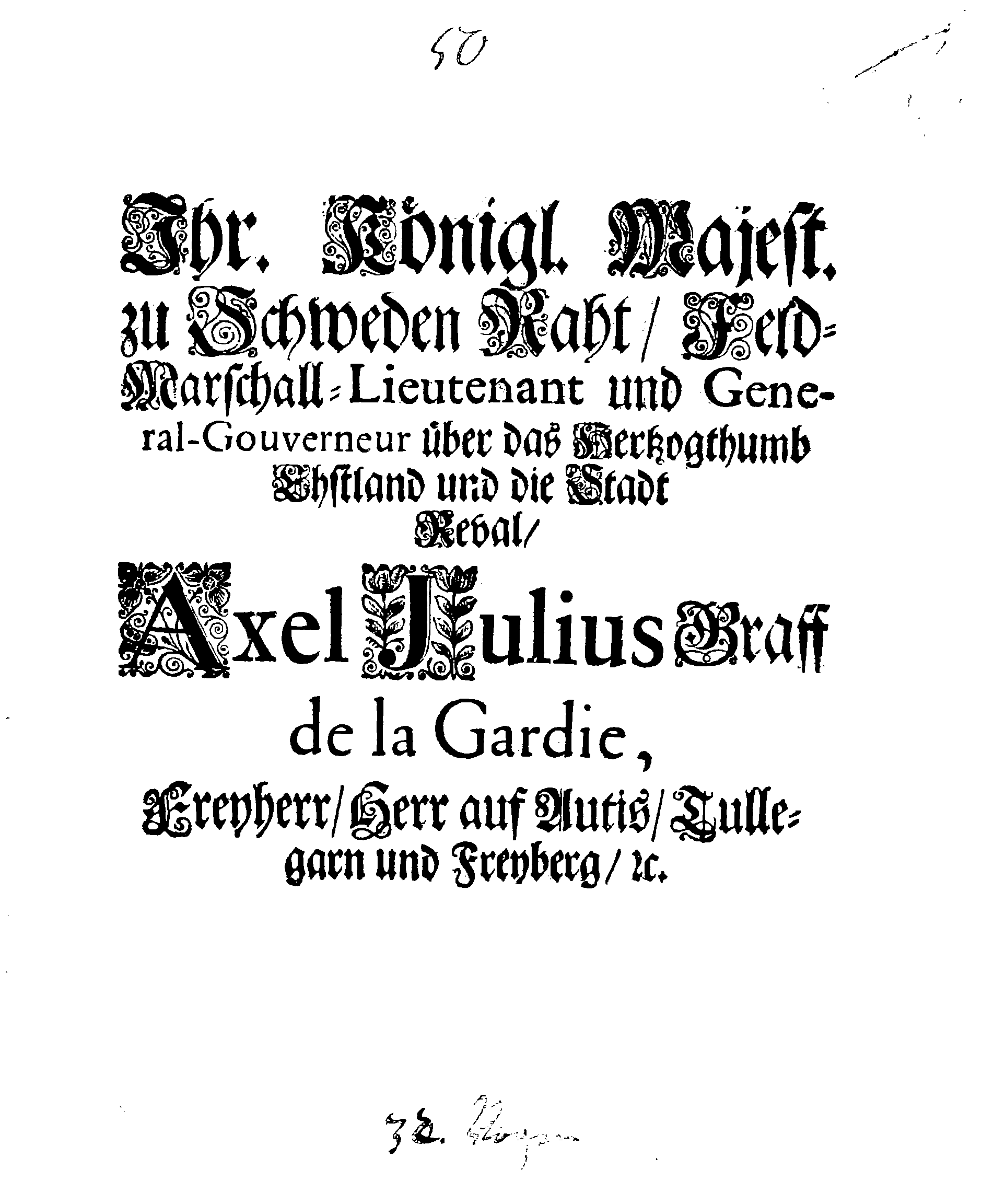 [Axel Julius De la Gardie korraldus]