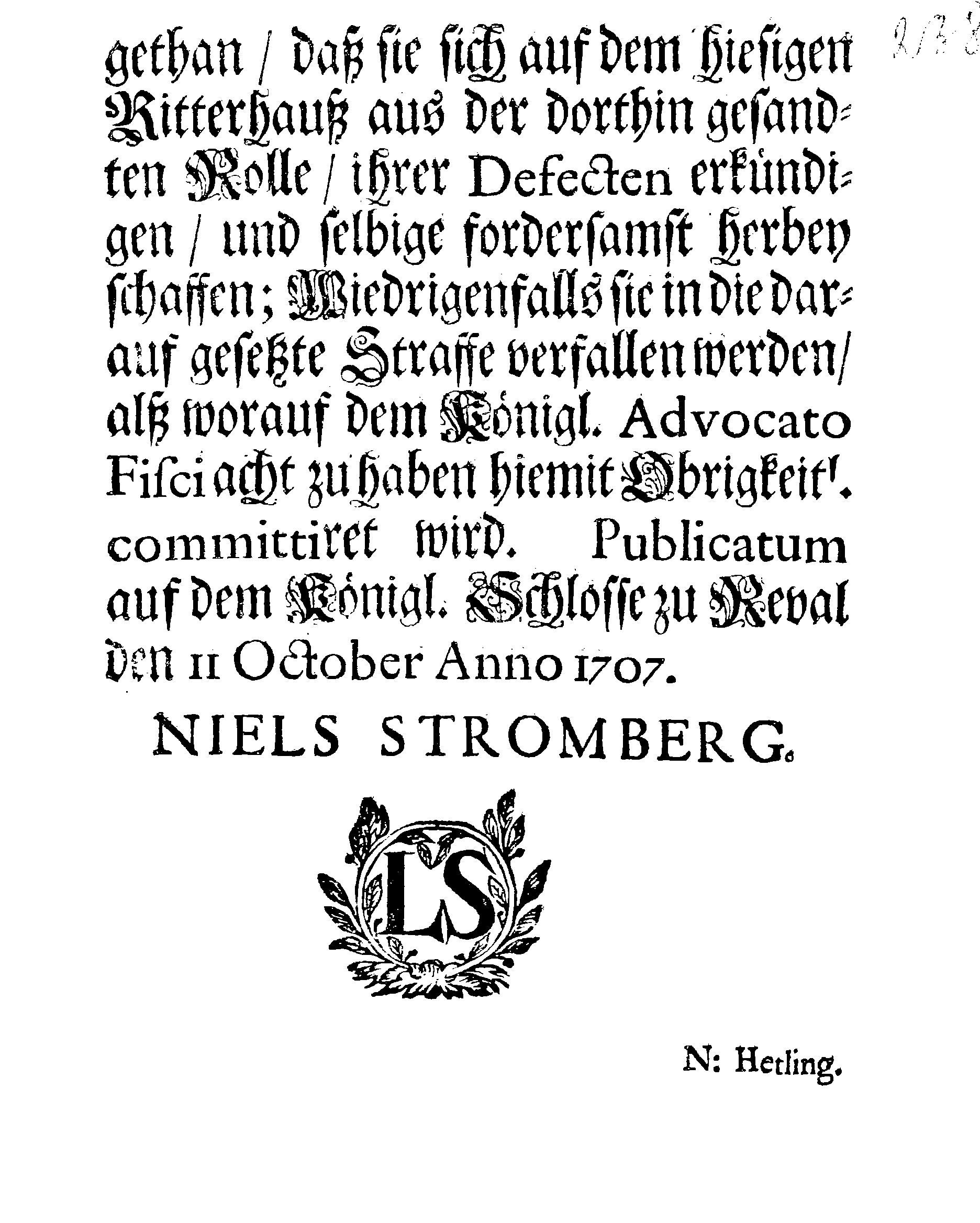 [Nils Strombergi korraldus]