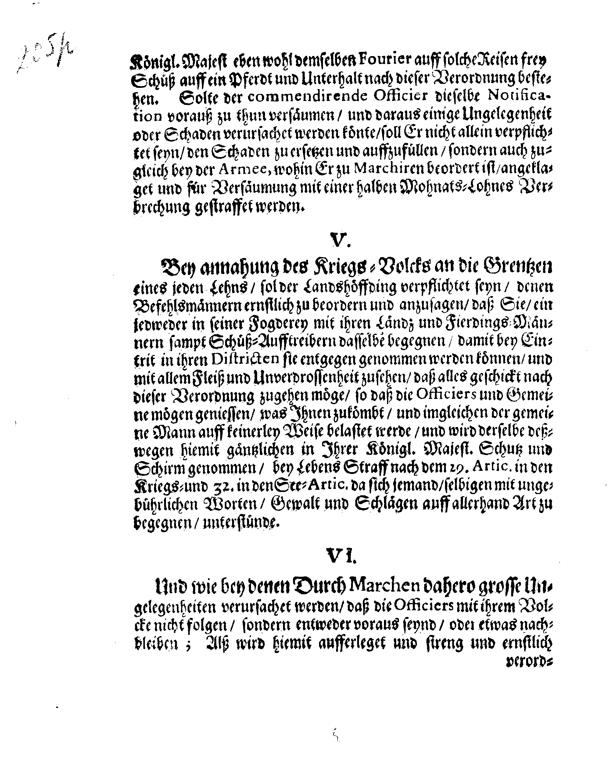 Ihrer Königl. Majest. Verneuerte Zug-Ordnung, Wornach die Außlage eingehoben und nachgehends unter der Land- und See-Militz sambt der Artollerie bey ihrem Durchzug außgetheilet werden sol