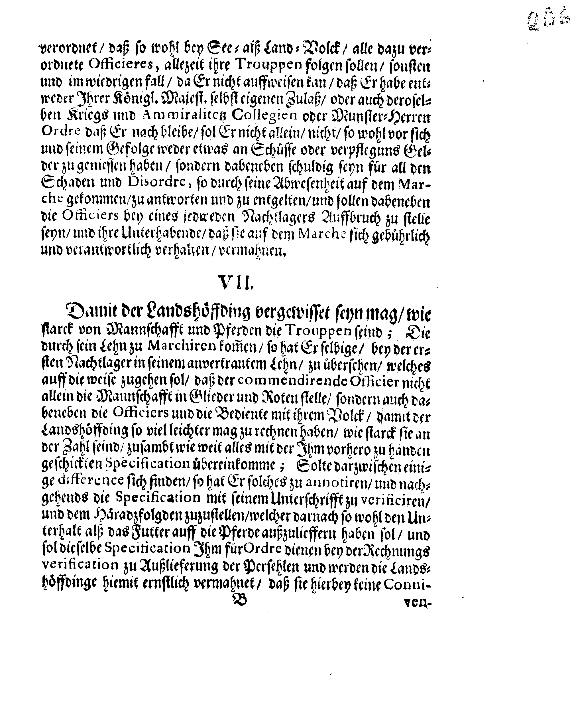 Ihrer Königl. Majest. Verneuerte Zug-Ordnung, Wornach die Außlage eingehoben und nachgehends unter der Land- und See-Militz sambt der Artollerie bey ihrem Durchzug außgetheilet werden sol