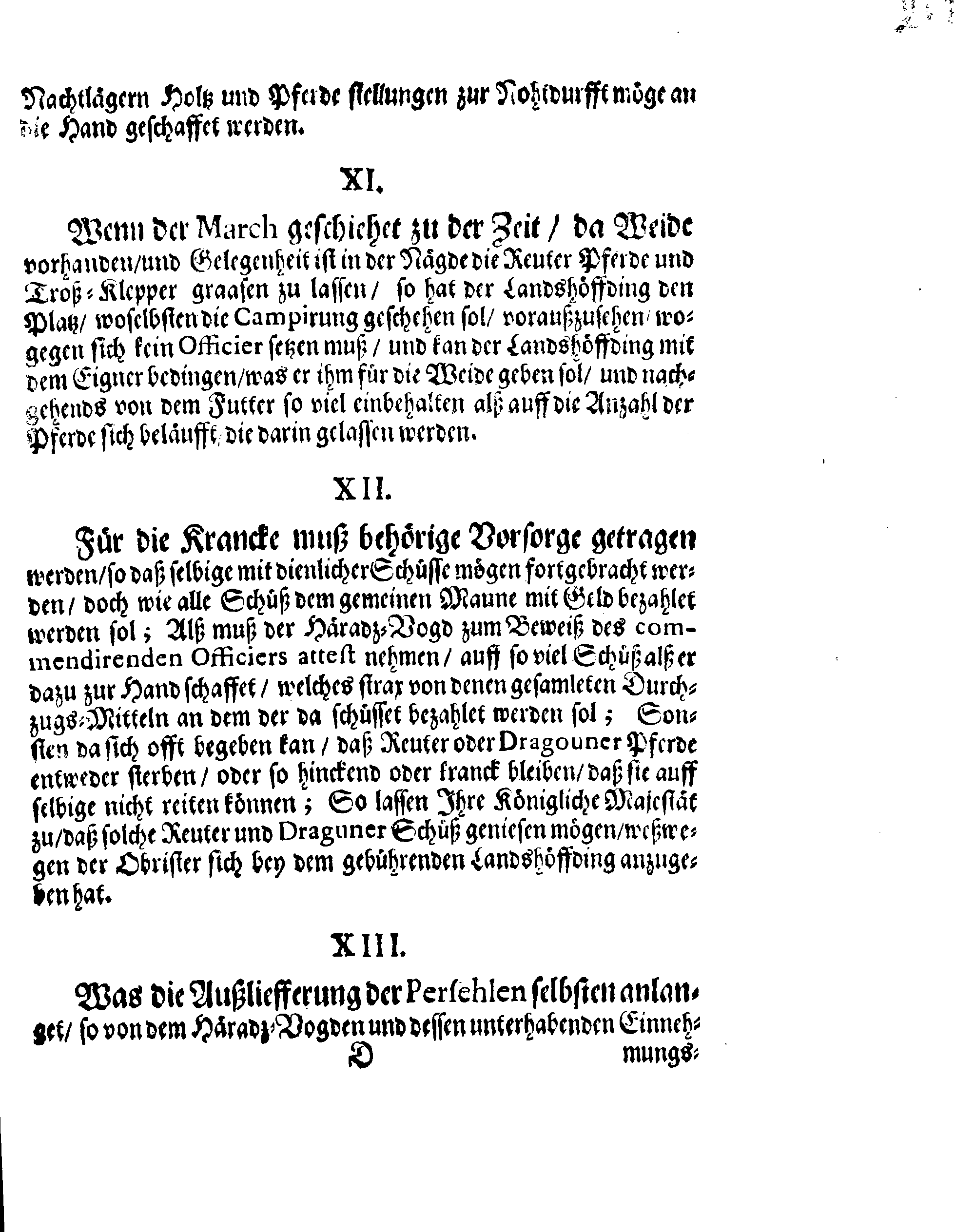 Ihrer Königl. Majest. Verneuerte Zug-Ordnung, Wornach die Außlage eingehoben und nachgehends unter der Land- und See-Militz sambt der Artollerie bey ihrem Durchzug außgetheilet werden sol