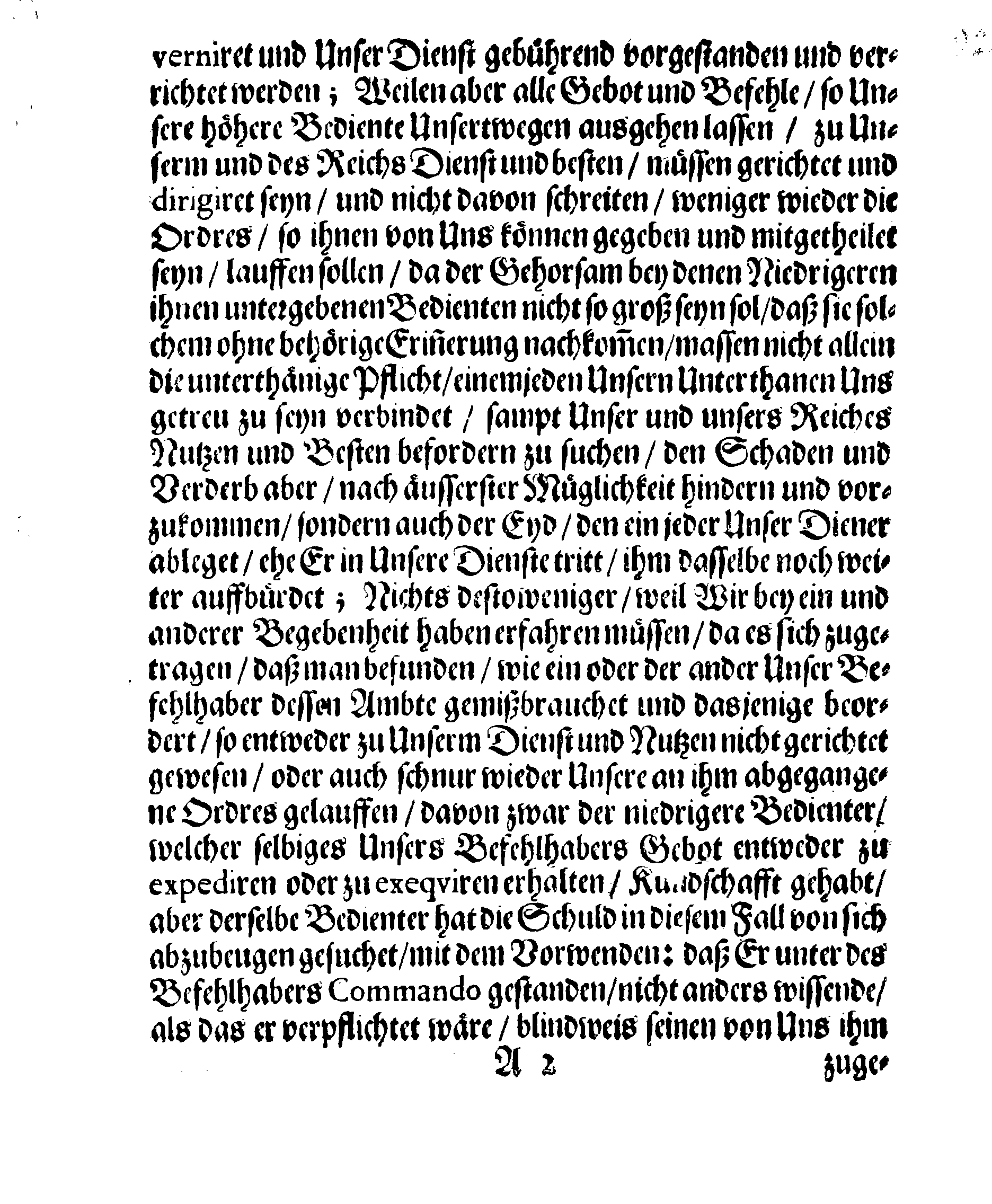 Ihrer Königl. Majest. Gnädigste STADGA und VERORDNUNG, Angehend den Gehorsam, welchen die niedrigere Bediente ihren Obern schuldig sind, in Sachen so zu Ihrer Königl. Majest. Dienst oder Undienst gereichen