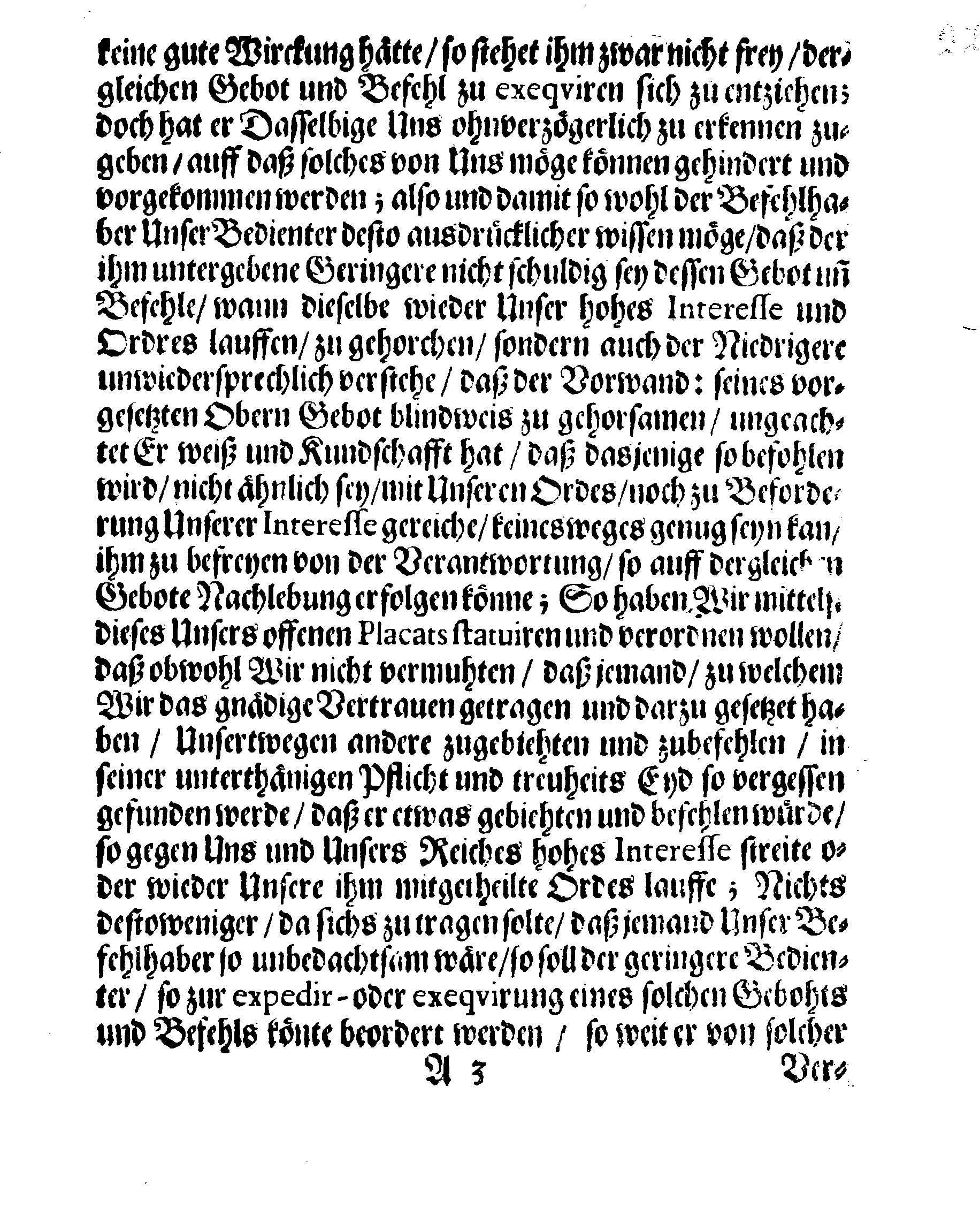 Ihrer Königl. Majest. Gnädigste STADGA und VERORDNUNG, Angehend den Gehorsam, welchen die niedrigere Bediente ihren Obern schuldig sind, in Sachen so zu Ihrer Königl. Majest. Dienst oder Undienst gereichen