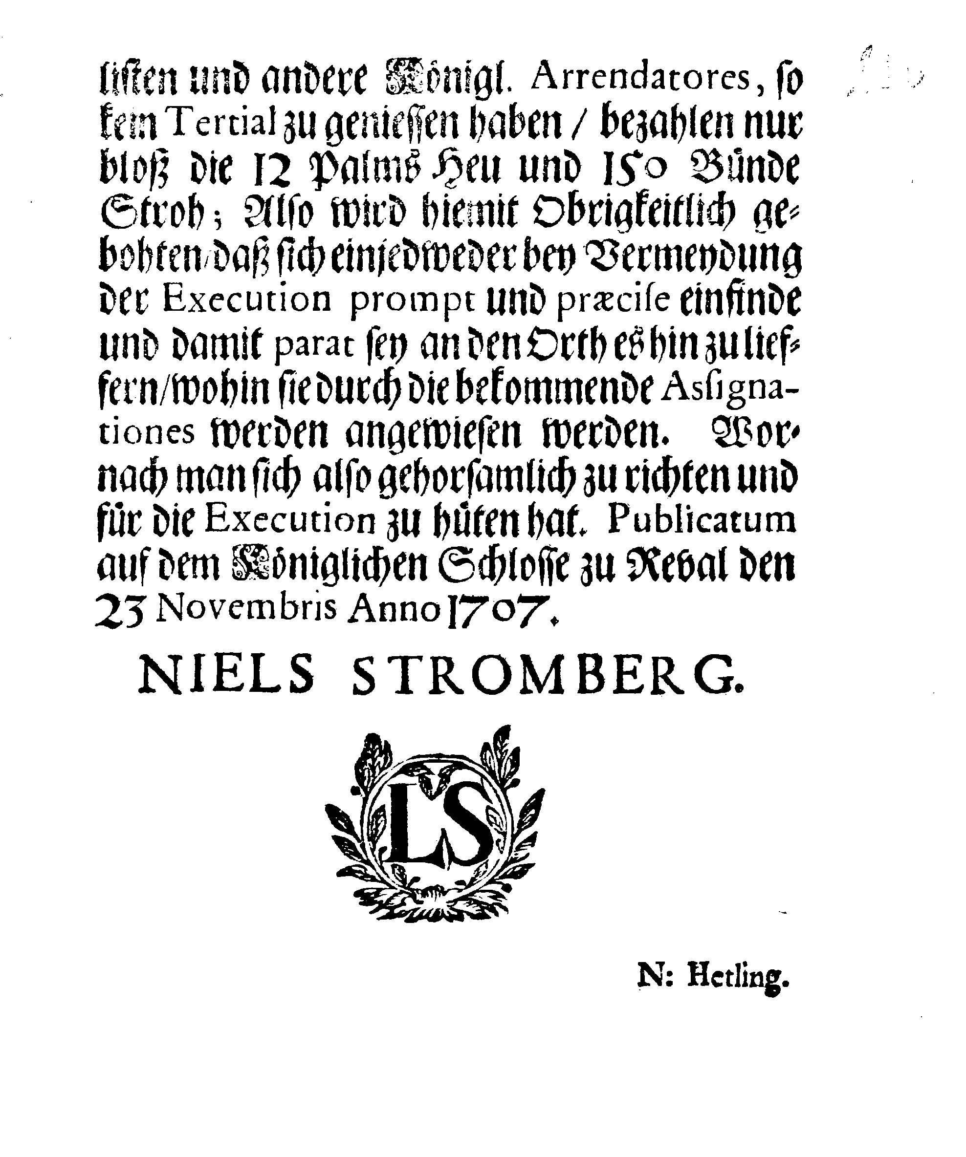 [Nils Strombergi korraldus]