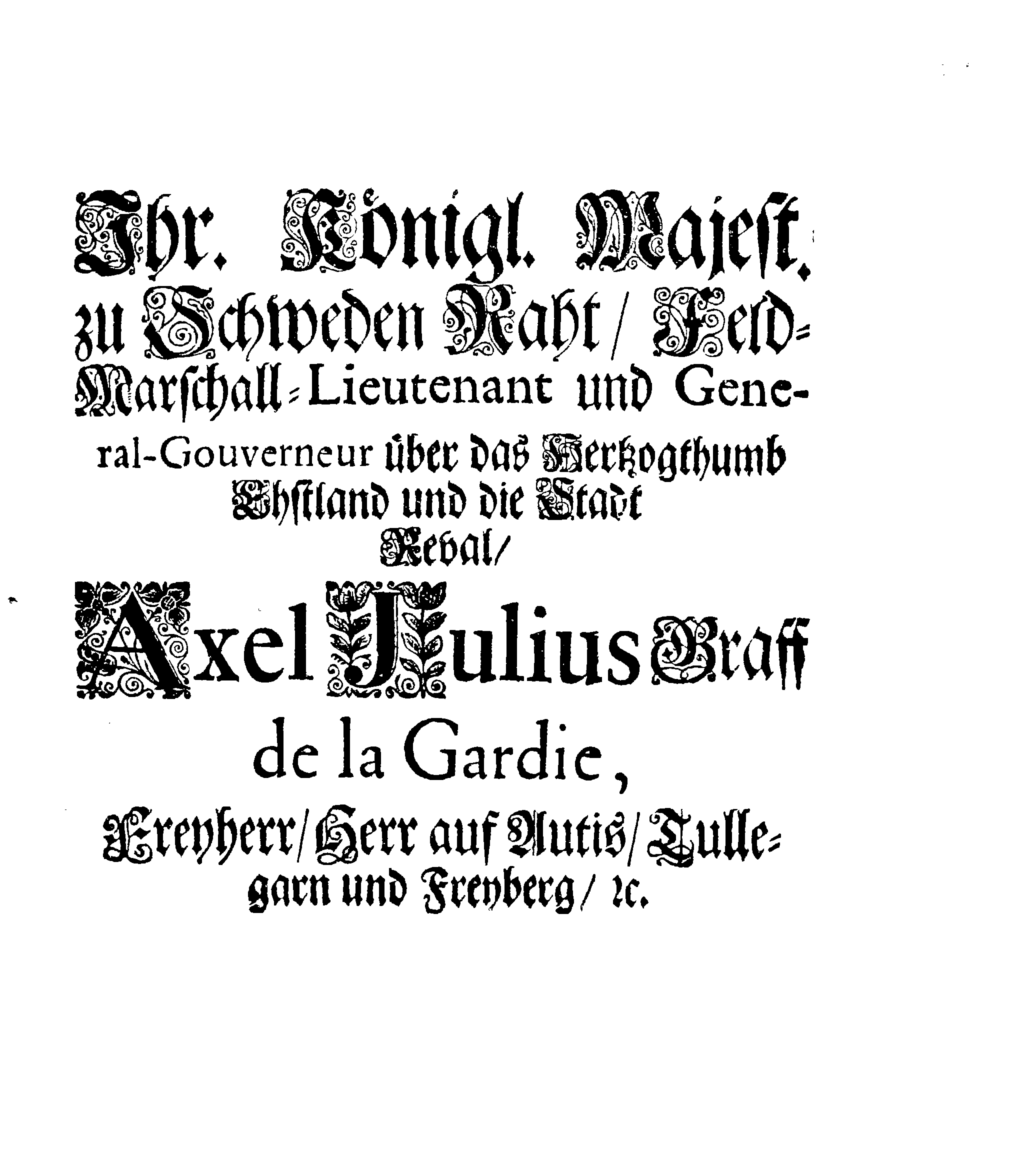 [Axel Julius De la Gardie korraldus]