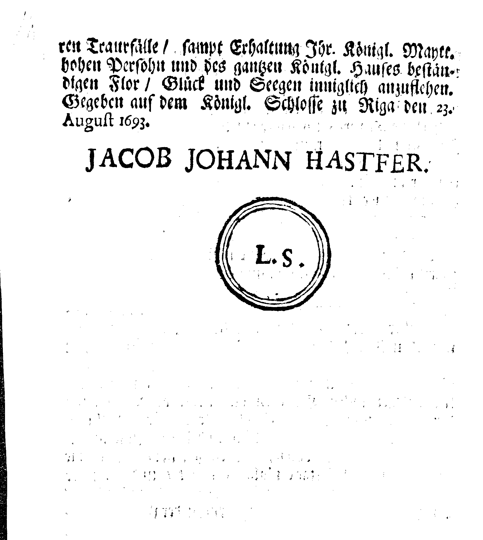 [Jacob Johan Hastferi korraldus]