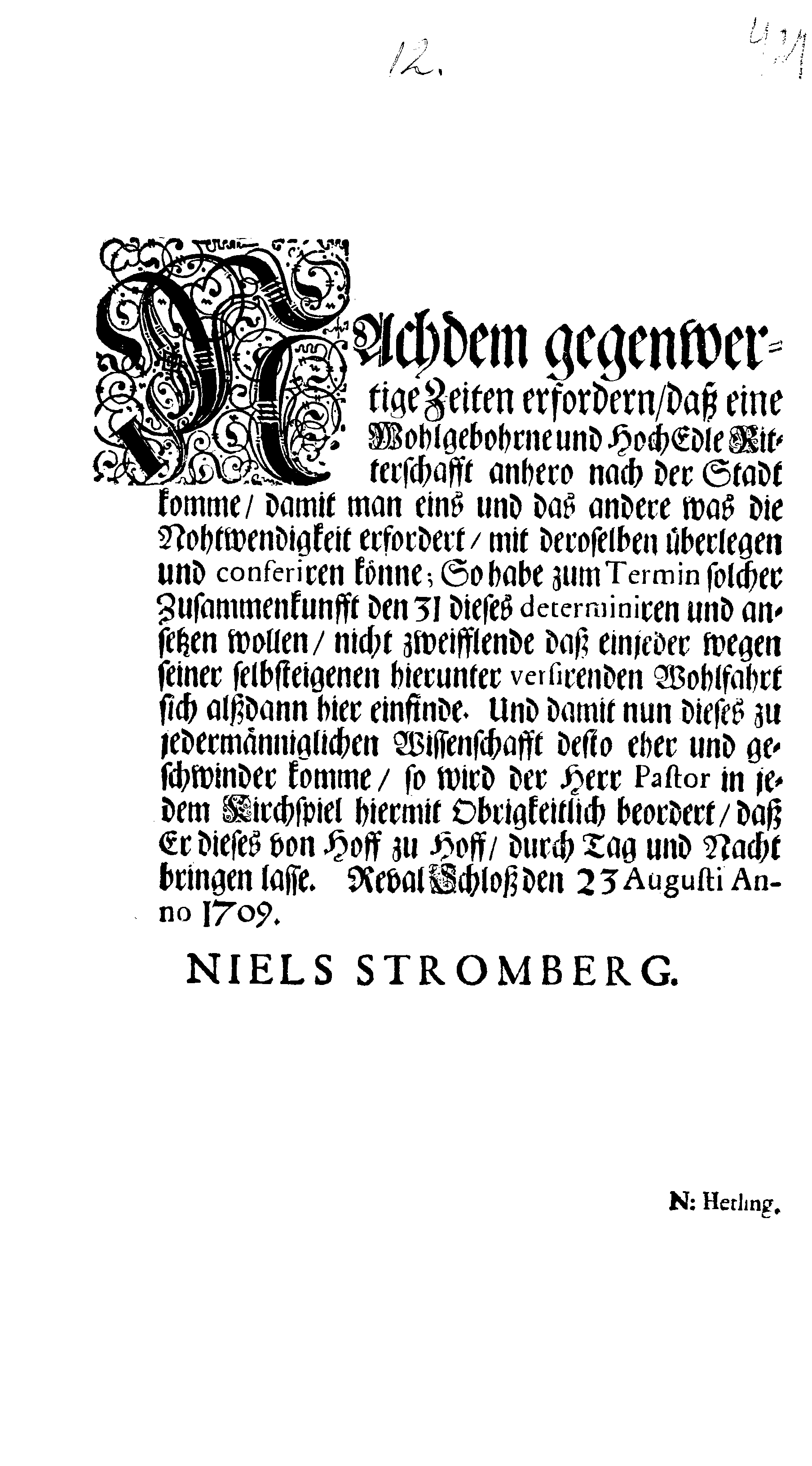 [Nils Strombergi korraldus]