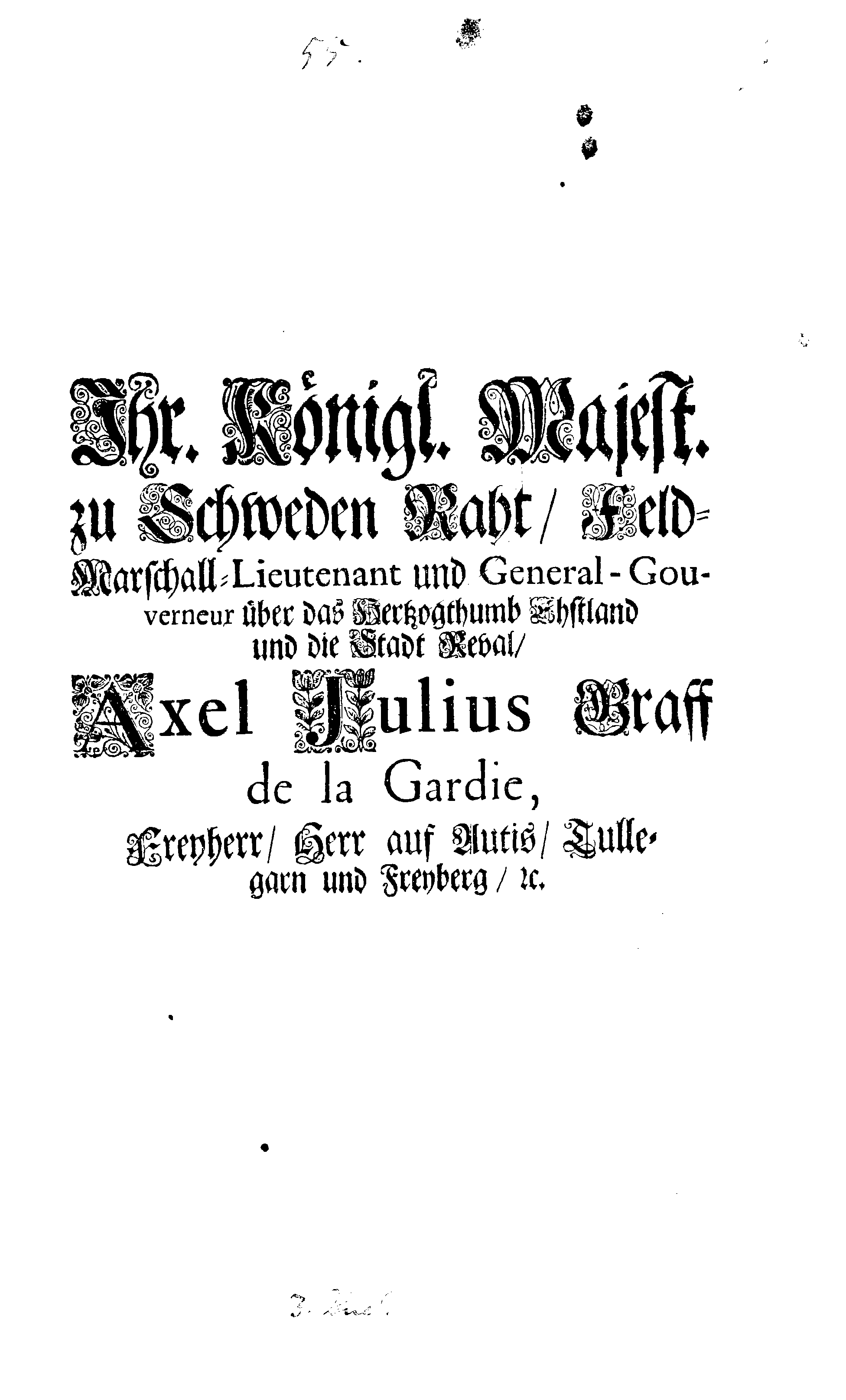 [Axel Julius De la Gardie korraldus]