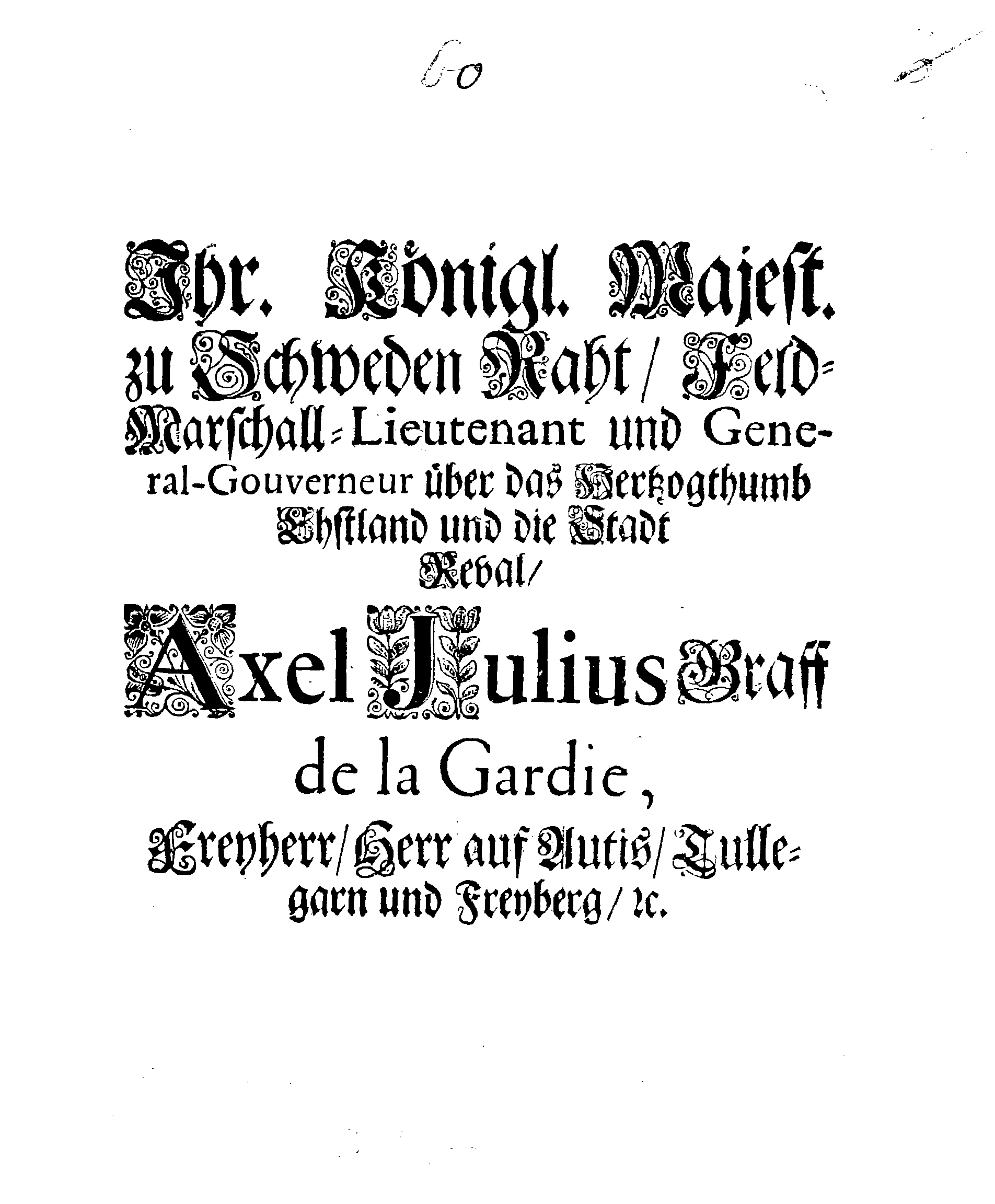 [Axel Julius De la Gardie korraldus]