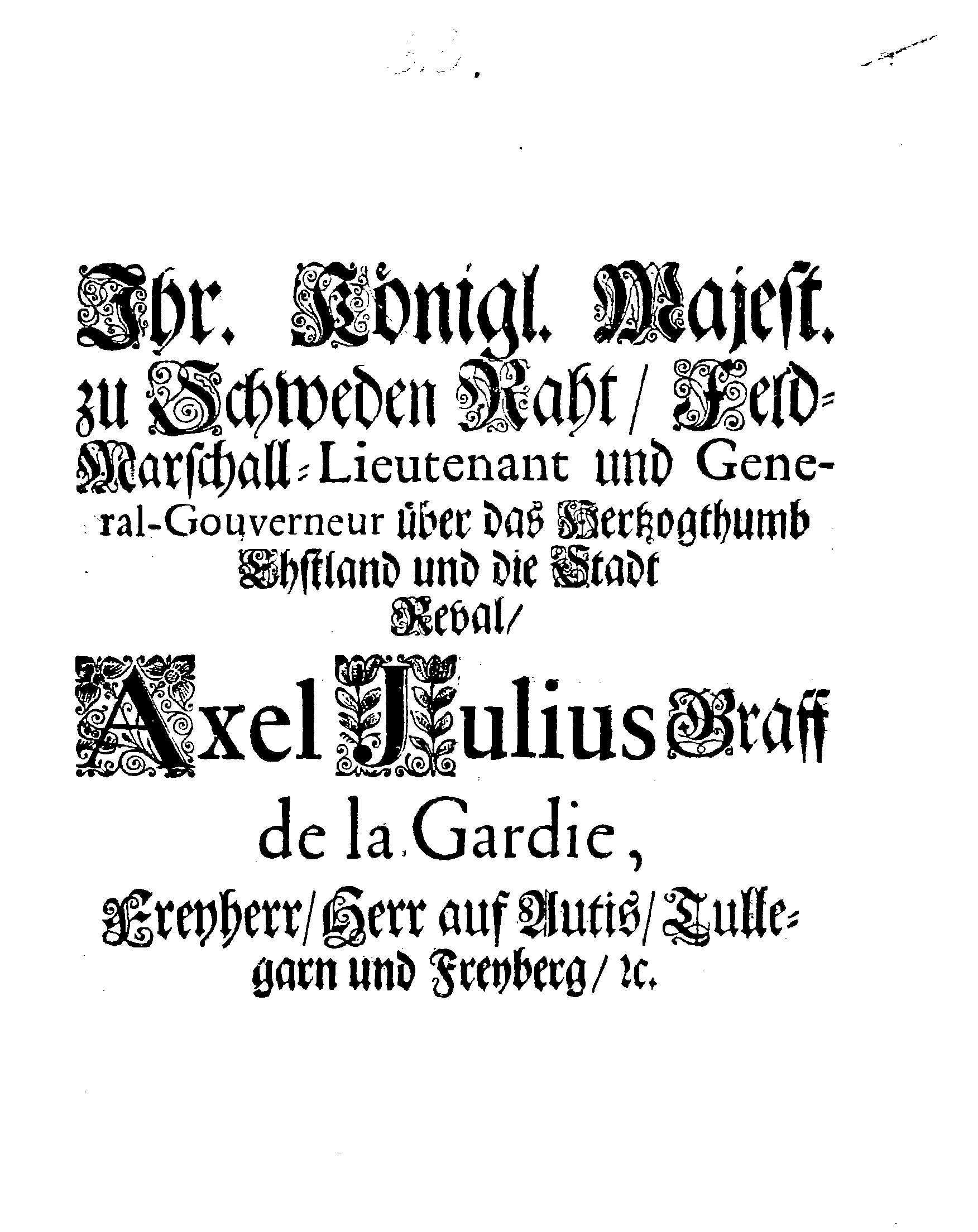 [Axel Julius De la Gardie korraldus]