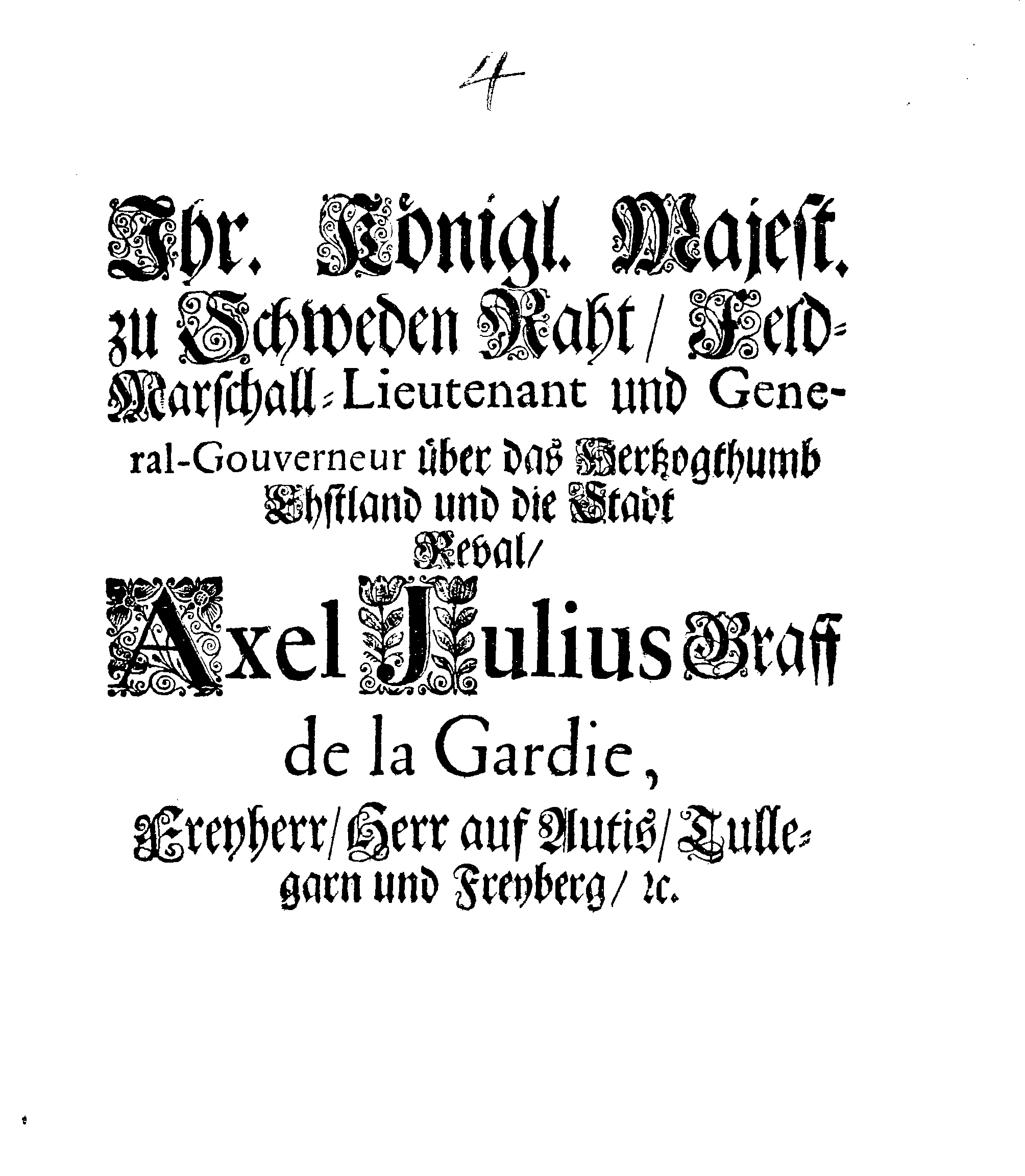 [Axel Julius De la Gardie korraldus]