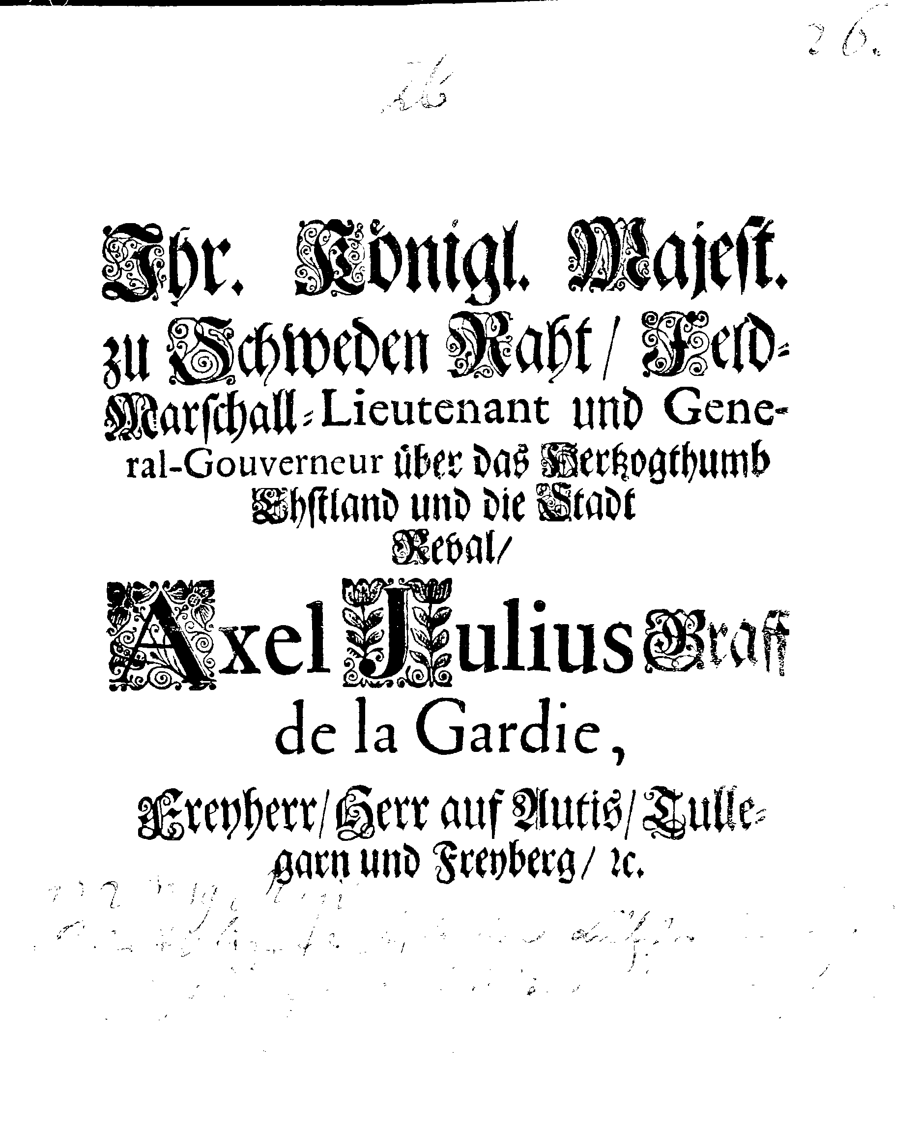 [Axel Julius De la Gardie korraldus]