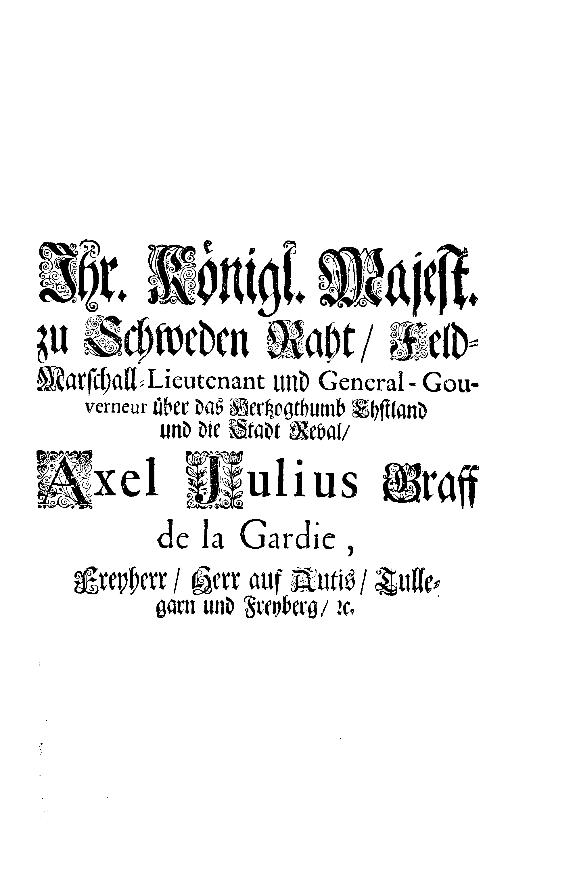 [Axel Julius De la Gardie korraldus]