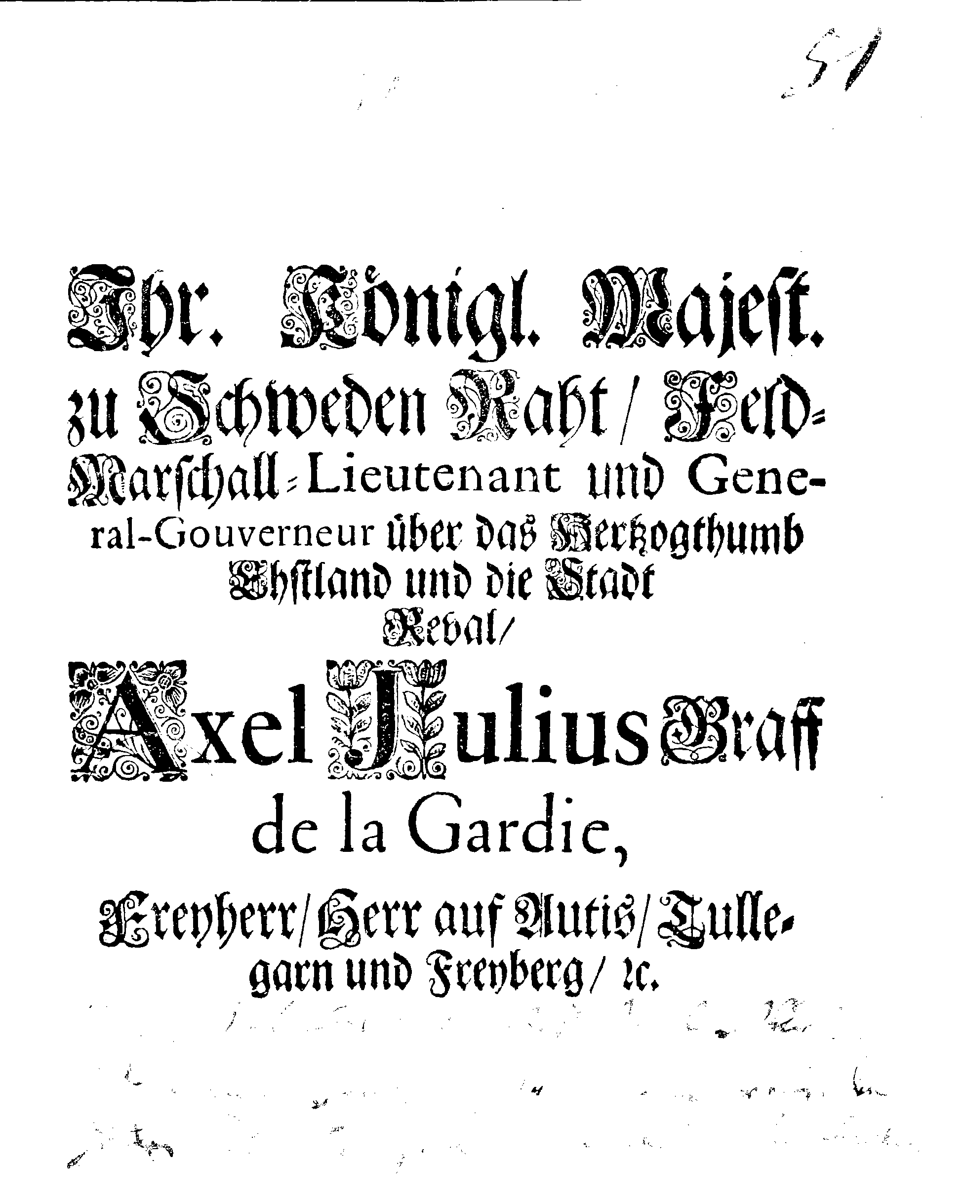 [Axel Julius De la Gardie korraldus]