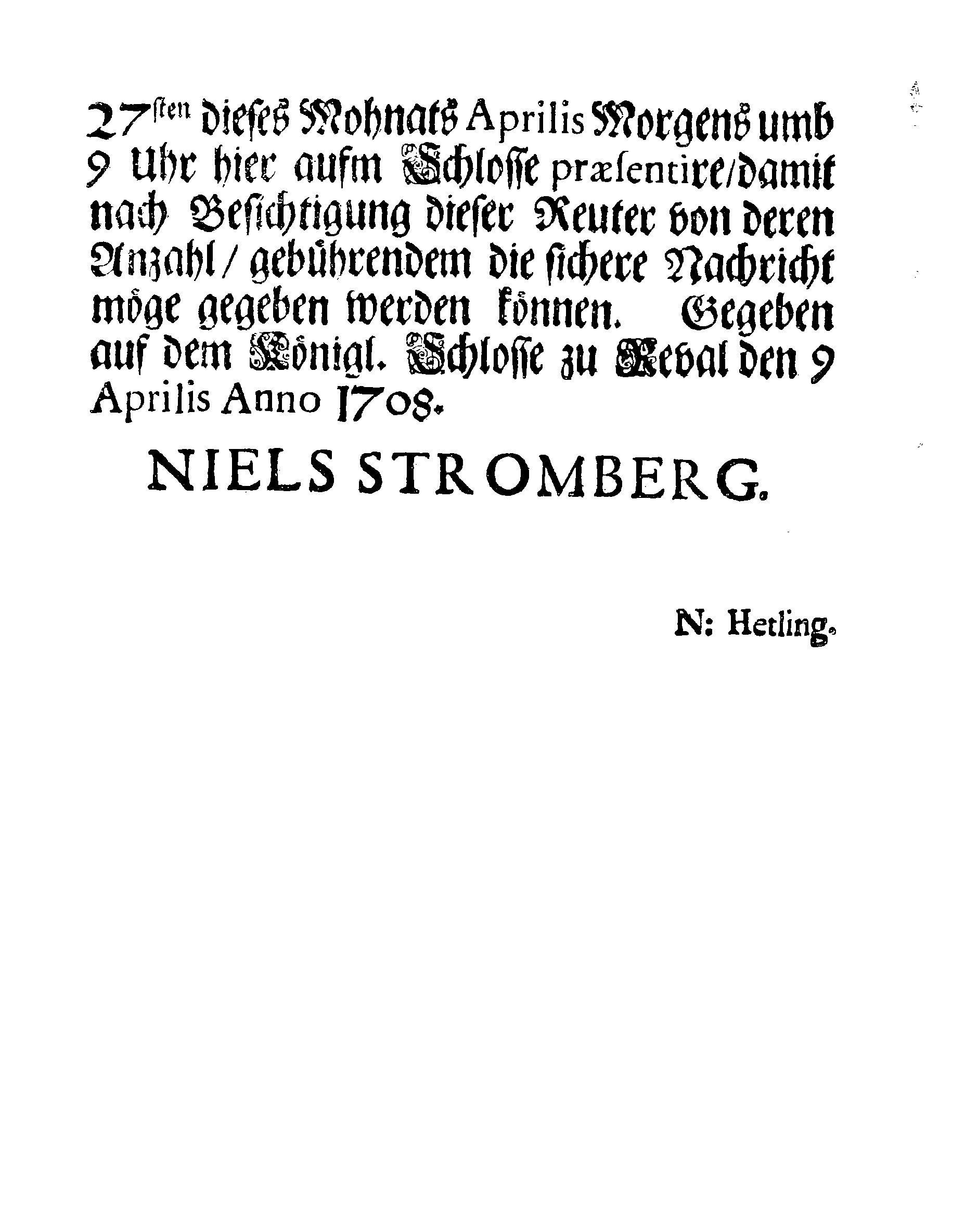 [Nils Strombergi korraldus]