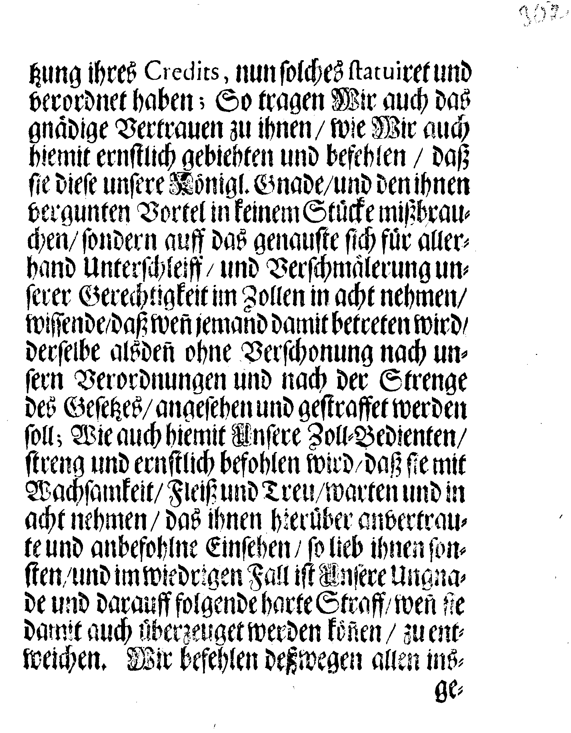 Ihrer Königl: Majest: gnädigste STADGA und Verordnung, Welchergestalt sich zu verhalten mit denen trafiqvirenden von der Bürgerschafft, die da angegeben werden, daß sie einige Unrichtigkeit im Verzollen begangen haben