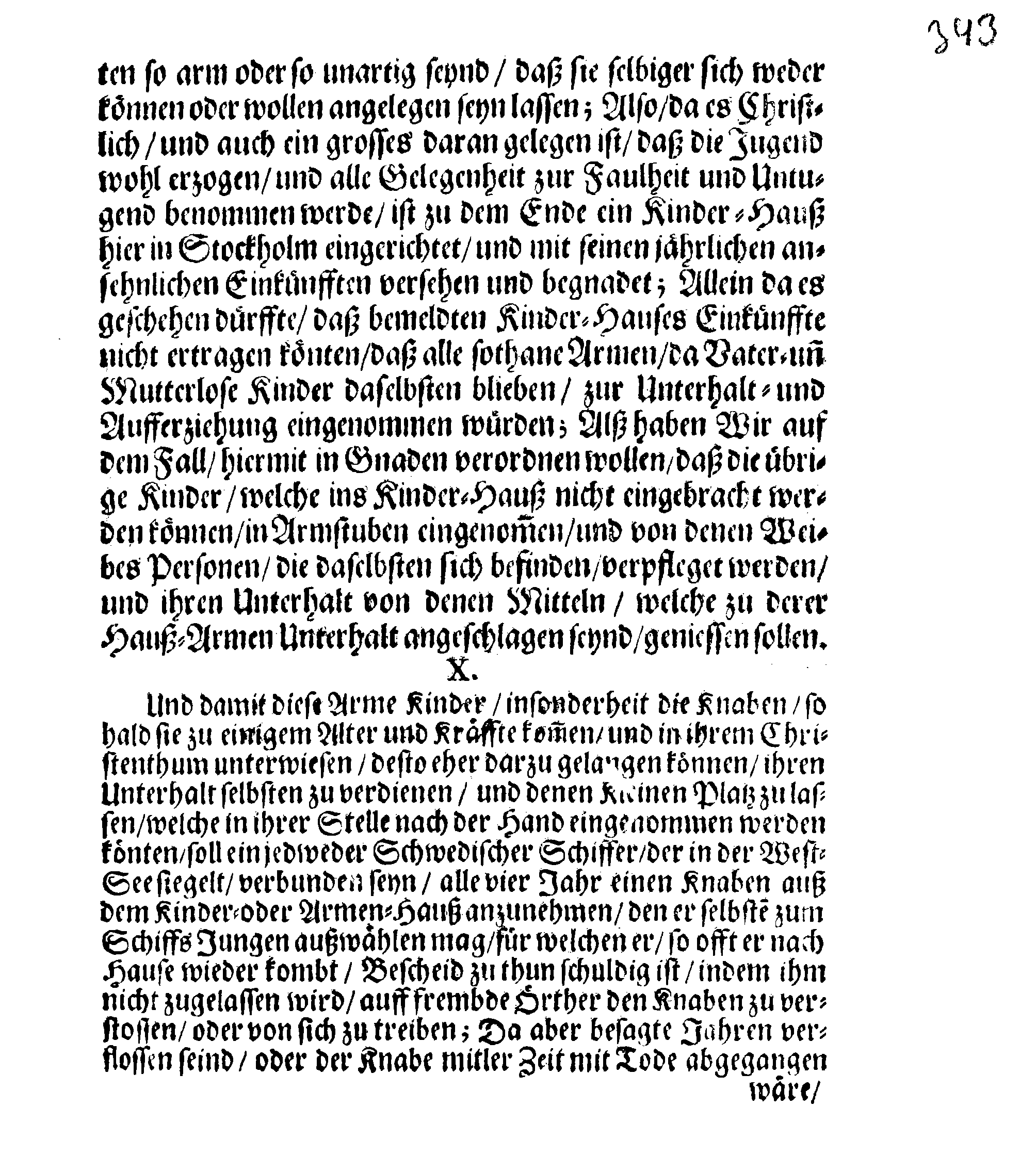 Ihrer Königl. Majest. Verneuerte STADGA und Verordnung, Wie mit denen Bettlern und Armen, die da recht Allmosen bedürffen, imgleichen mit denen Landstreichern und Faullentzern verhalten werden soll