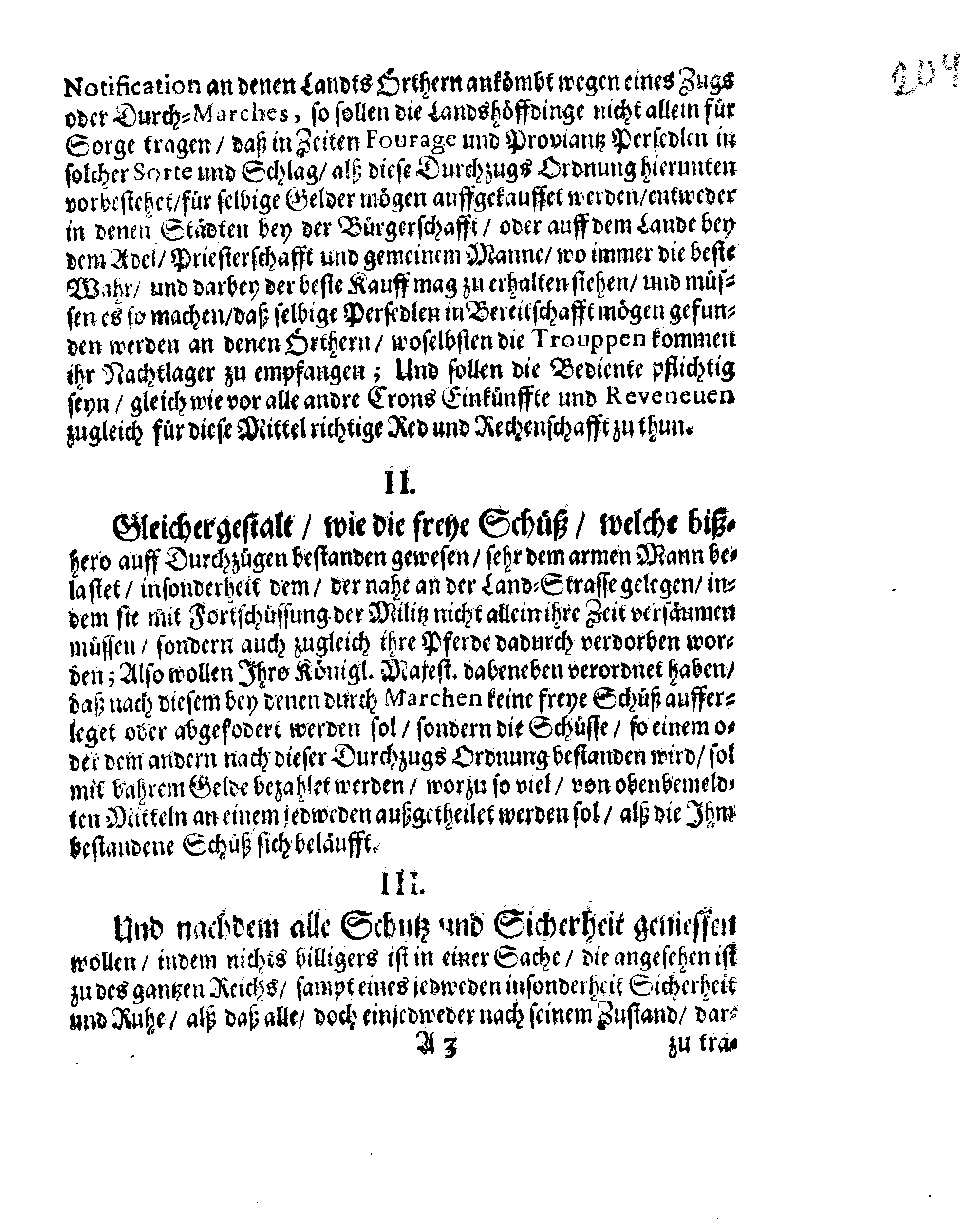 Ihrer Königl. Majest. Verneuerte Zug-Ordnung, Wornach die Außlage eingehoben und nachgehends unter der Land- und See-Militz sambt der Artollerie bey ihrem Durchzug außgetheilet werden sol