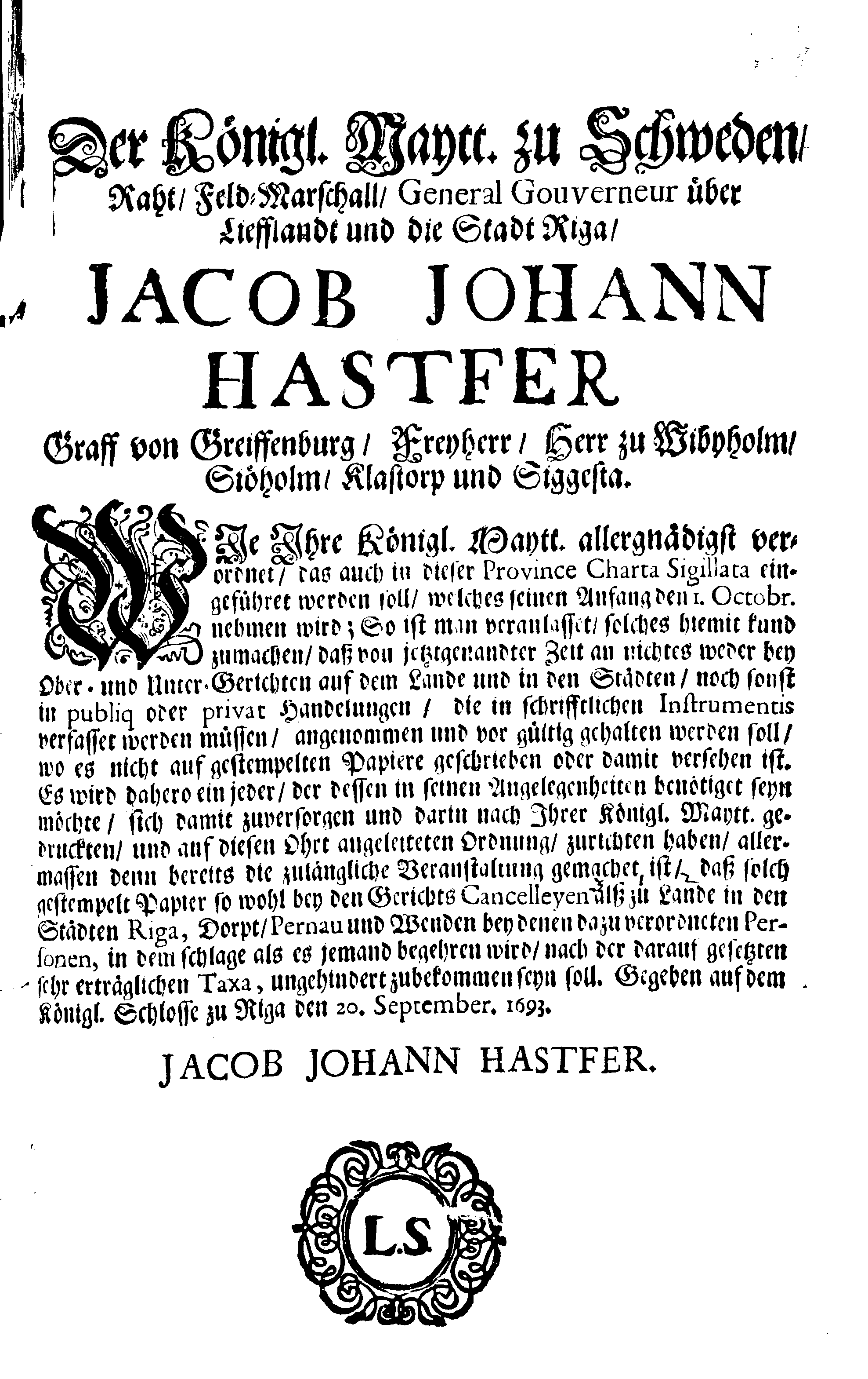 [Jacob Johan Hastferi korraldus]