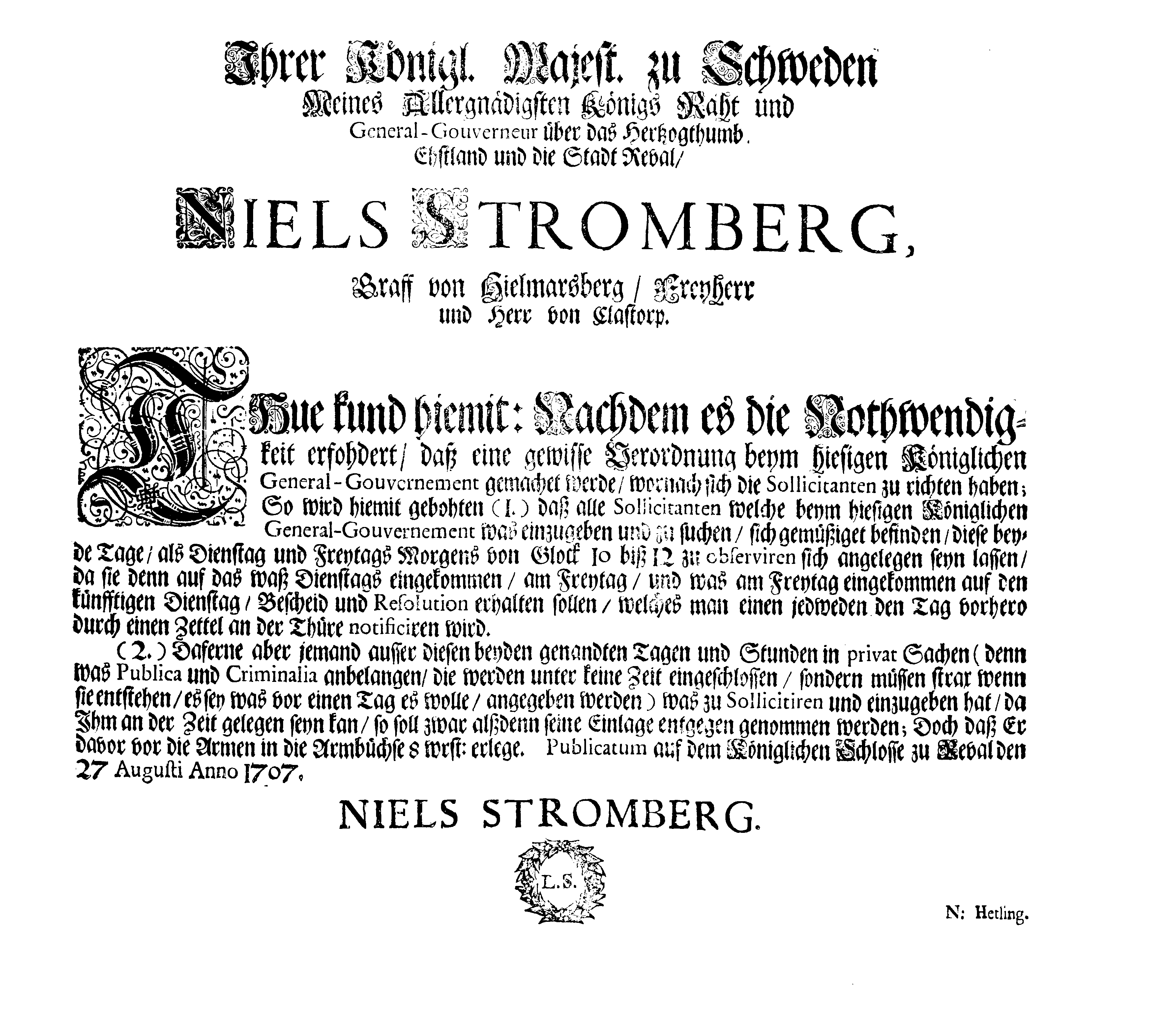 [Nils Strombergi korraldus]