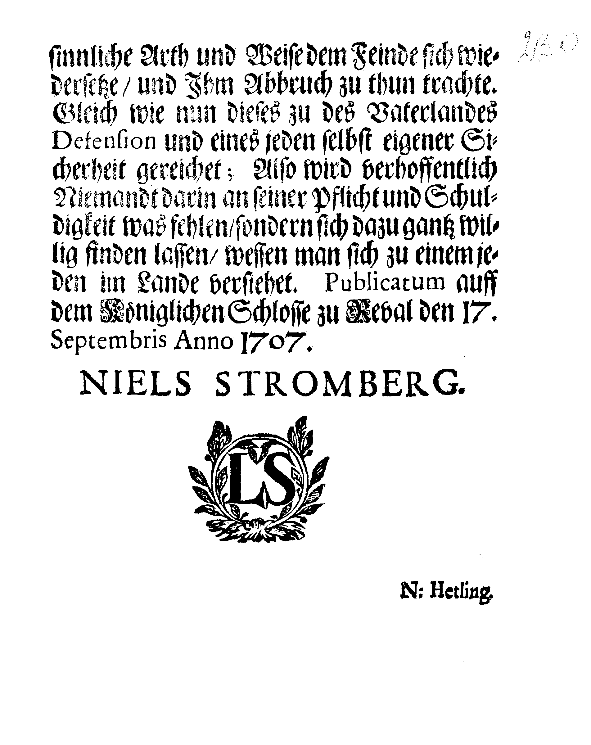 [Nils Strombergi korraldus]