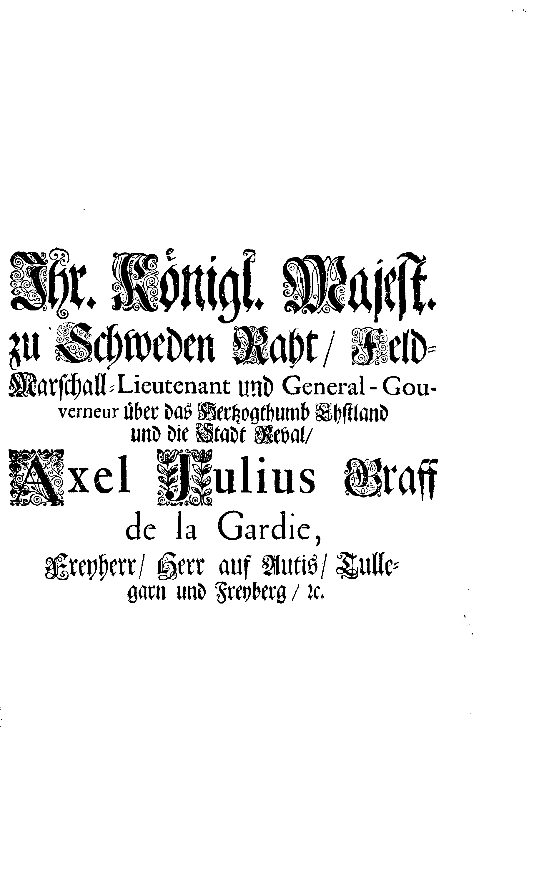 [Axel Julius De la Gardie korraldus]