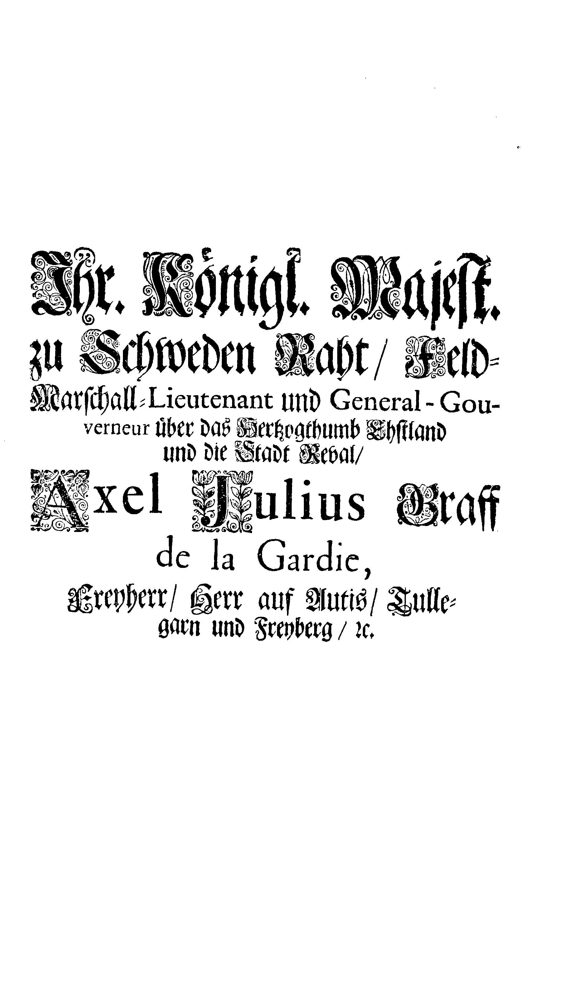 [Axel Julius De la Gardie korraldus]